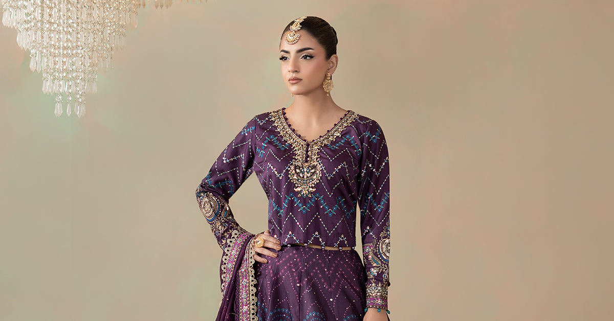 3 Piece Embroidered Cotton Satin Suit | CSS-802