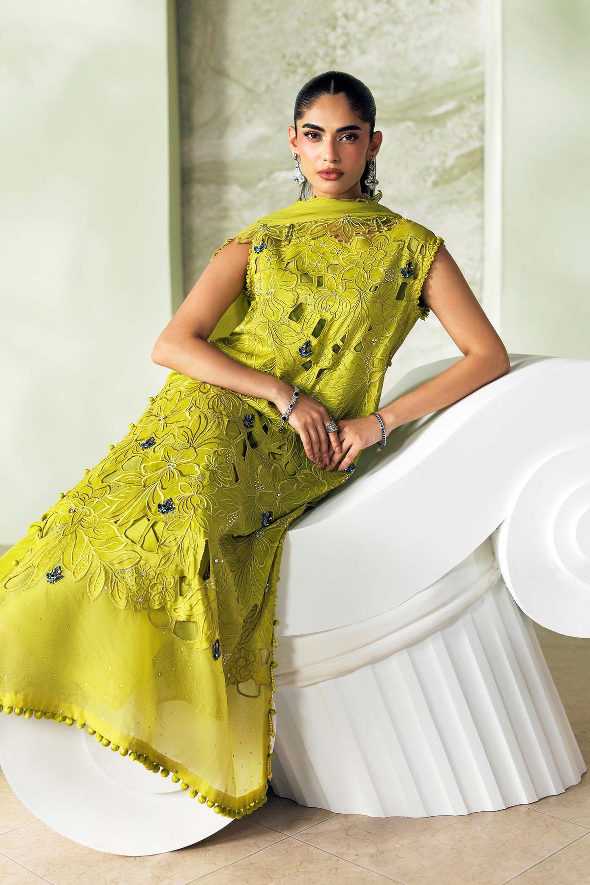 3 Piece Unstitched Embroidered Bemberg Raw Silk Suit