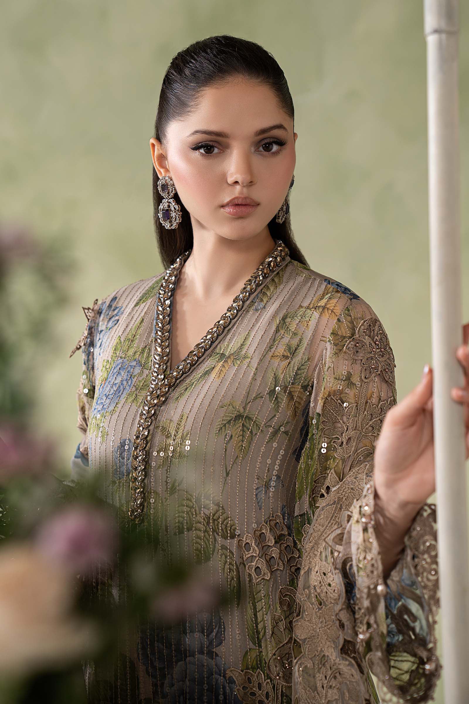 3 Piece Embroidered Chiffon Suit