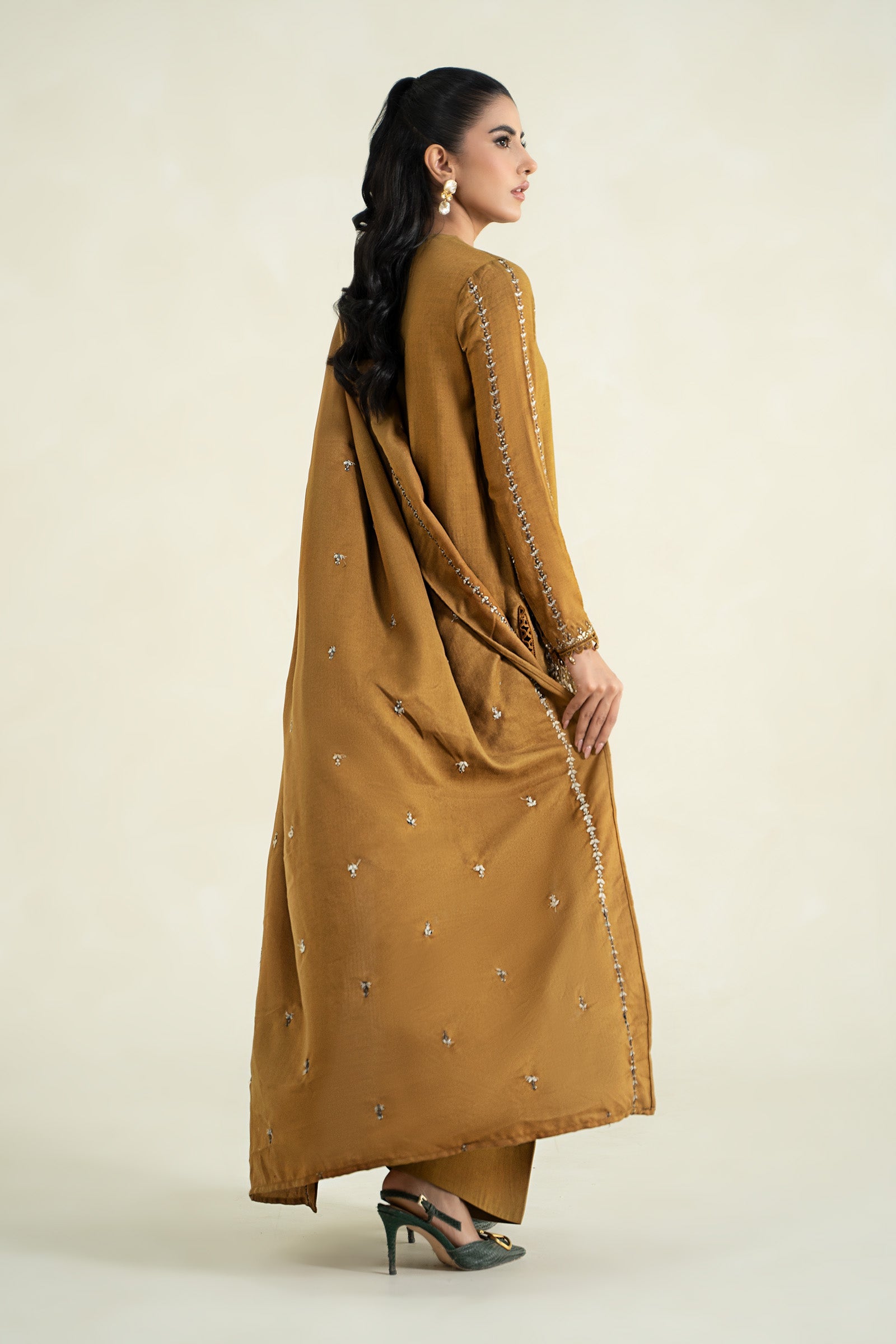 3 Piece Printed Linen Suit | MPS-2403-A