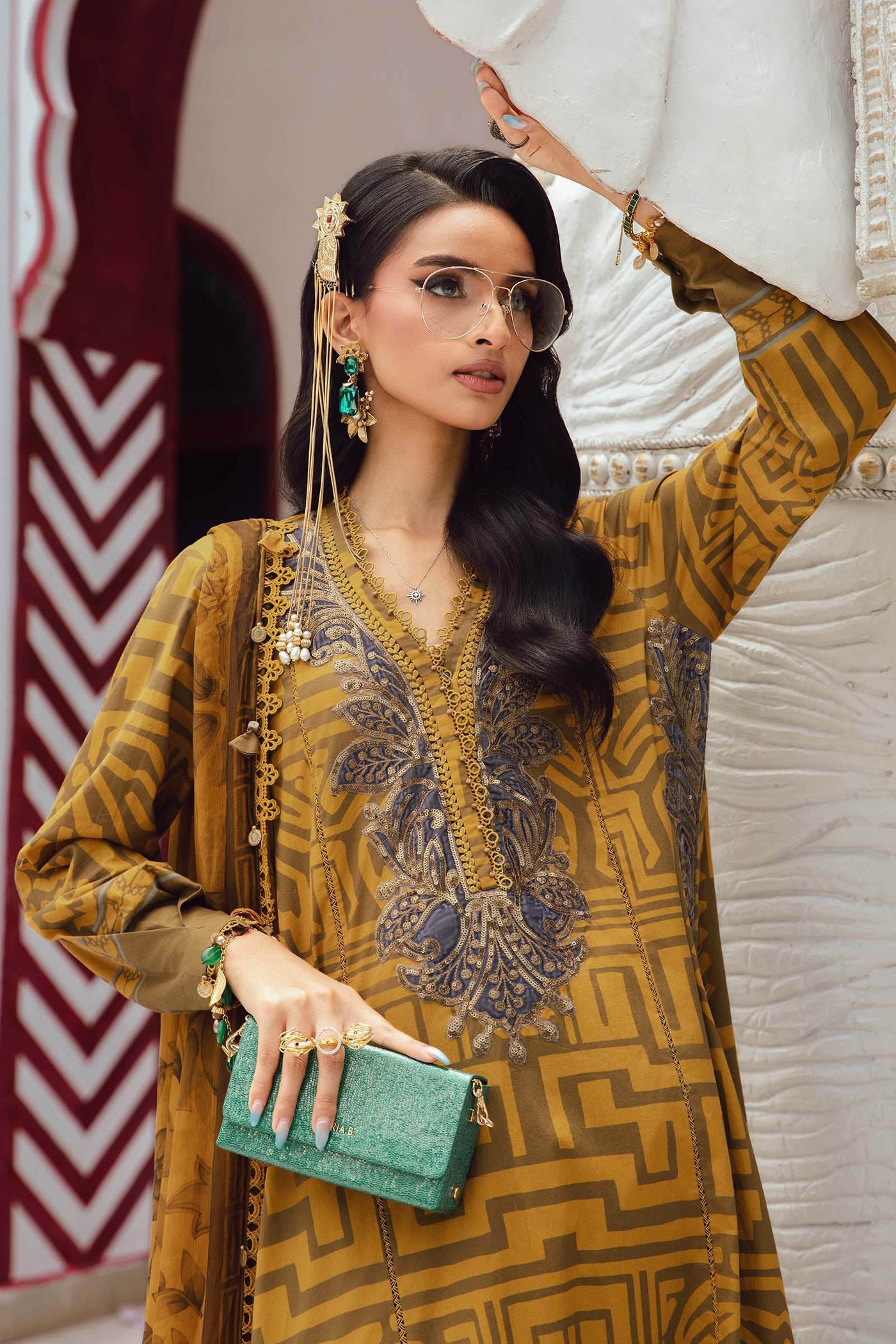 3 Piece Unstitched Embroidered Cambric Suit | MPT-2703-A