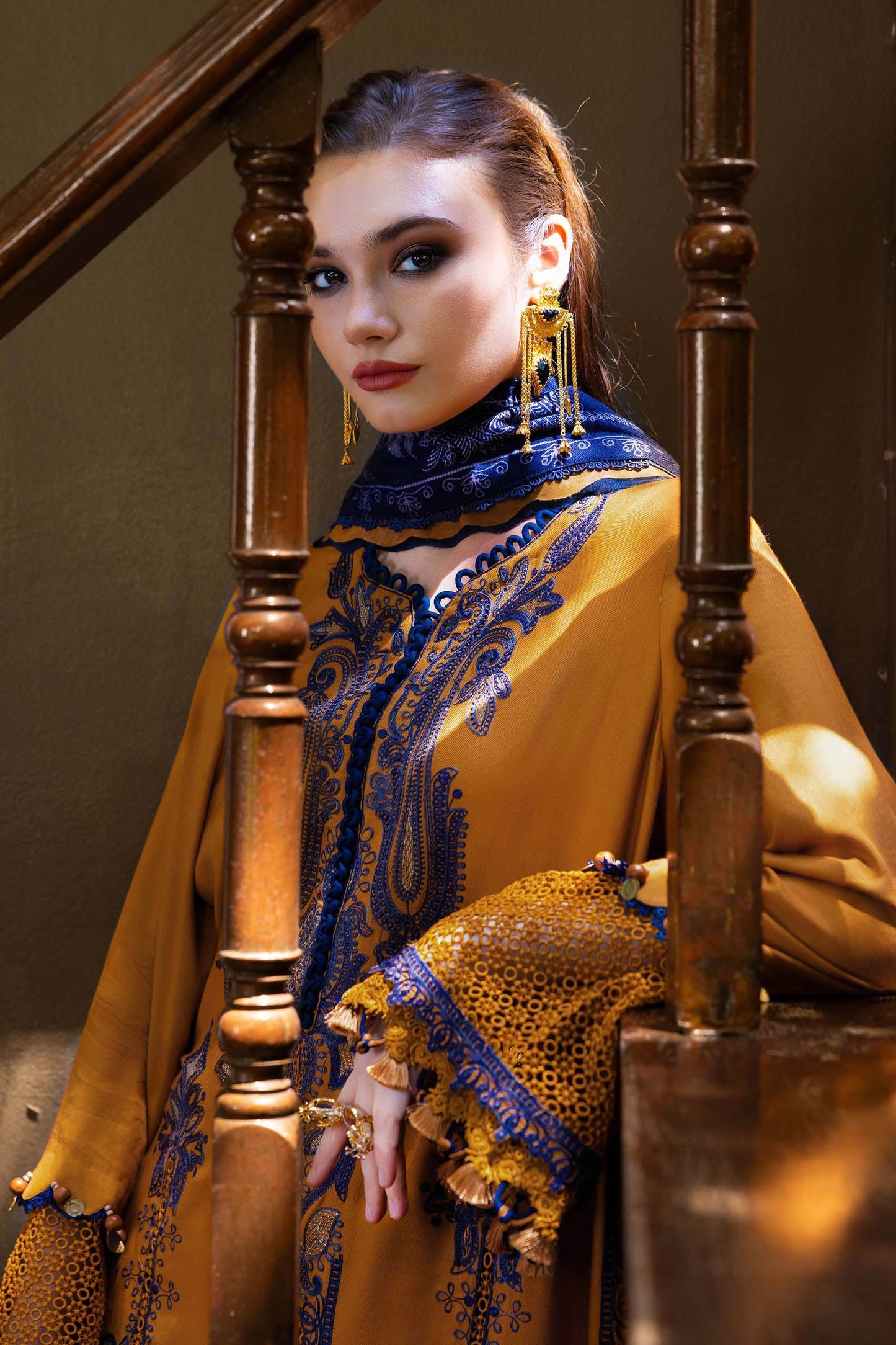 3 Piece Unstitched Embroidered Twill Linen Suit
