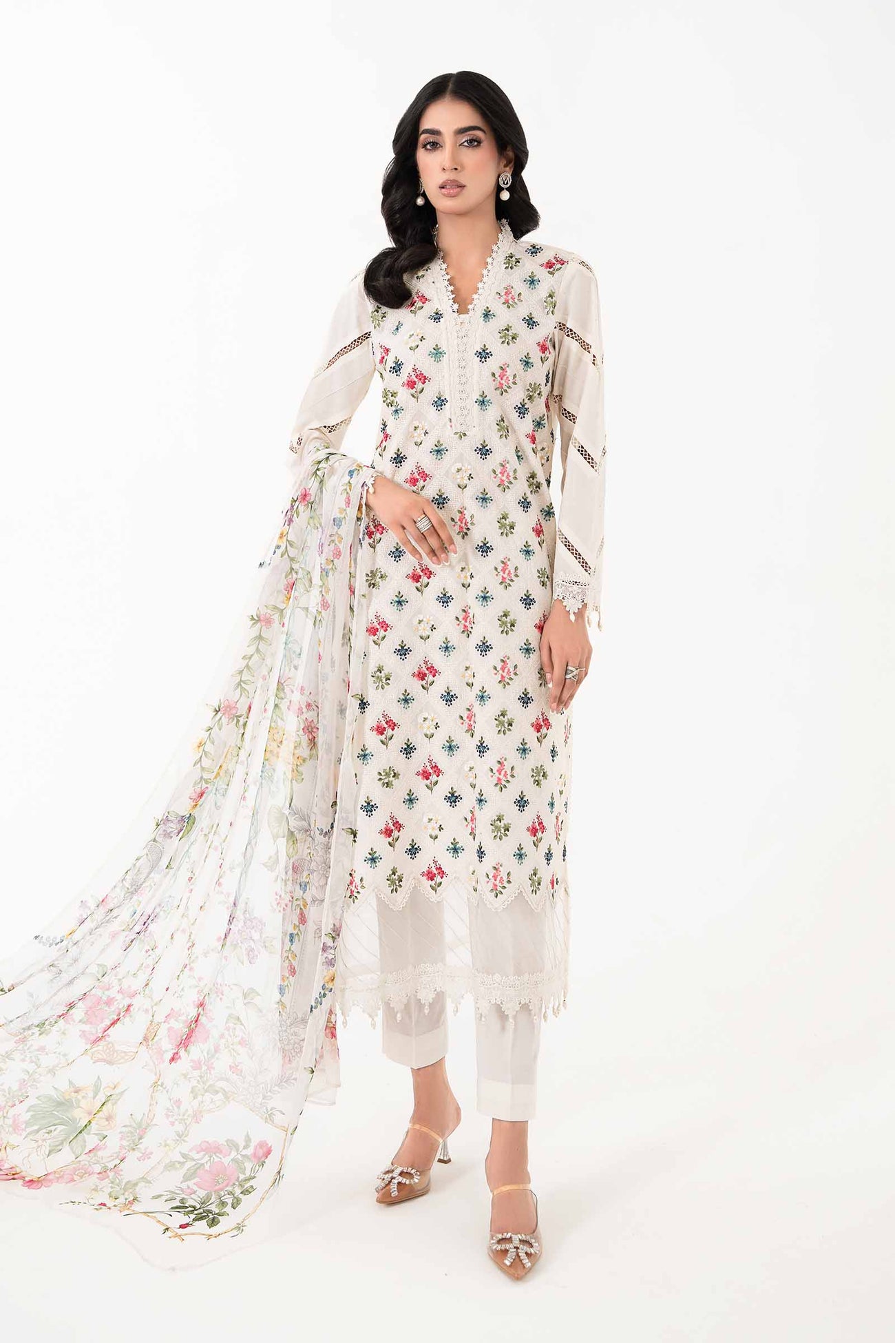 3 Piece Embroidered Lawn Suit | MPS-2203-A