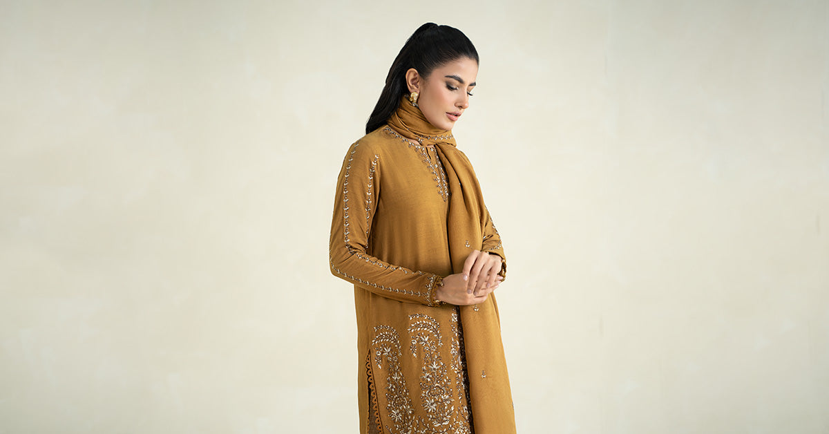 3 Piece Printed Linen Suit | MPS-2403-A