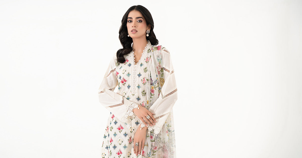 3 Piece Embroidered Lawn Suit | MPS-2203-A