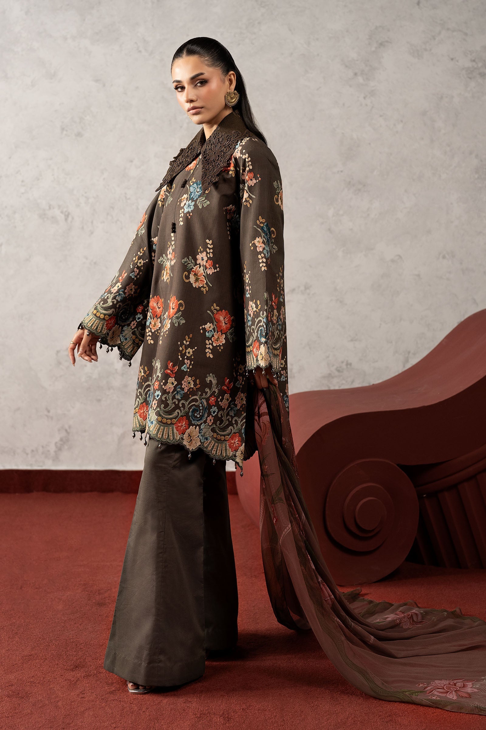 3 Piece Embroidered Cambric Suit