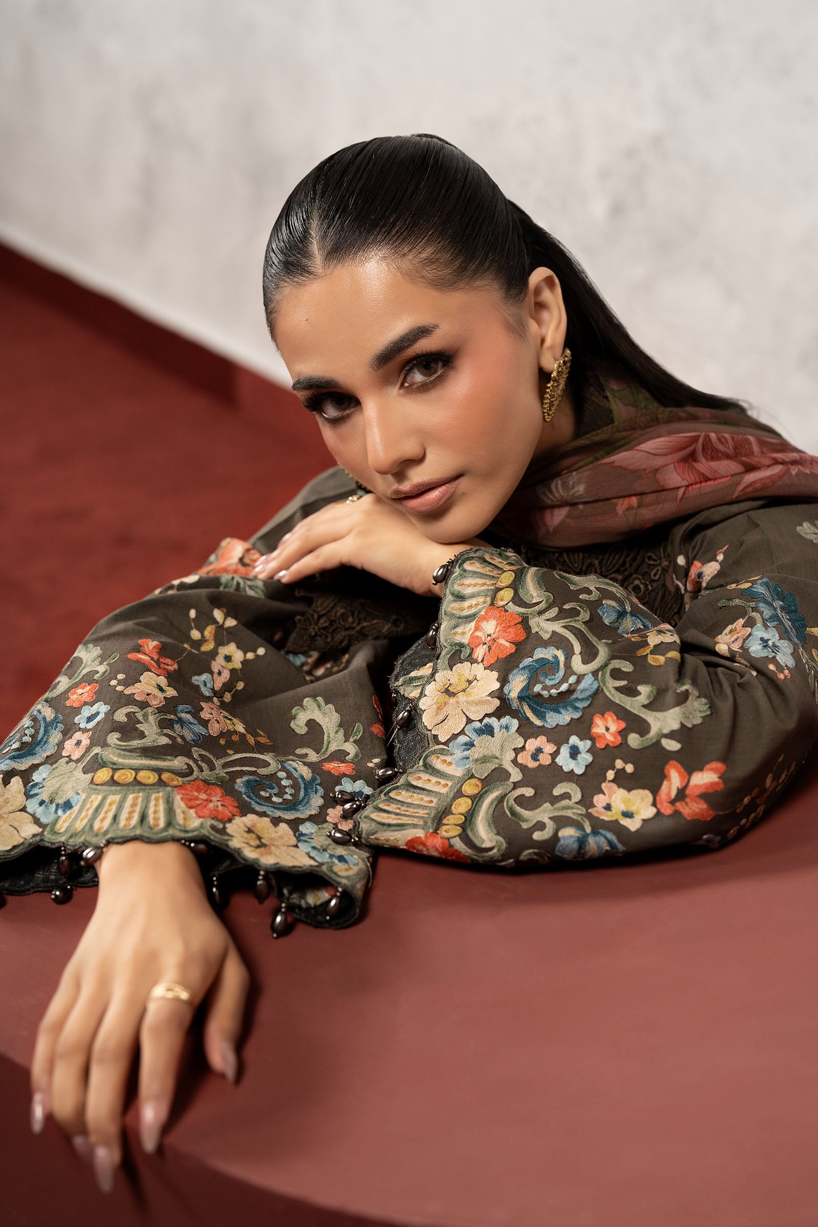 3 Piece Embroidered Cambric Suit