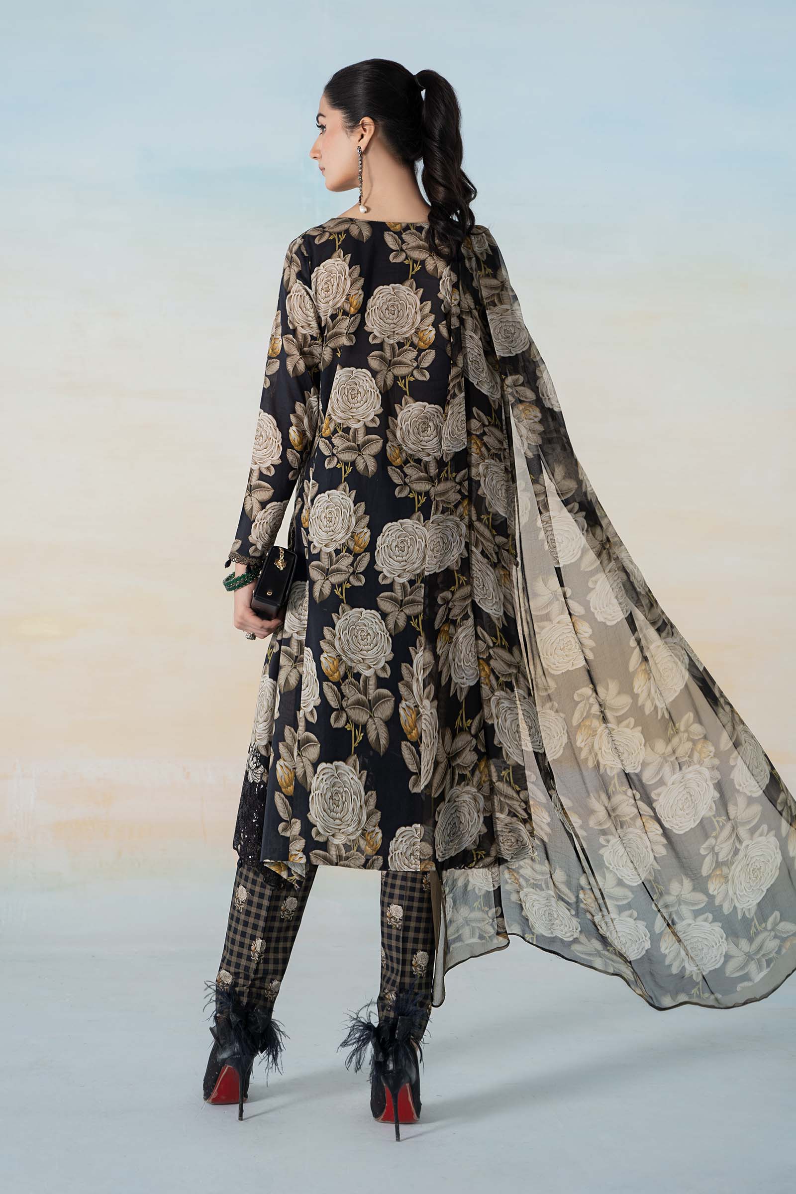 3 PIECE PRINTED LAWN SUIT | MPS-2103-B