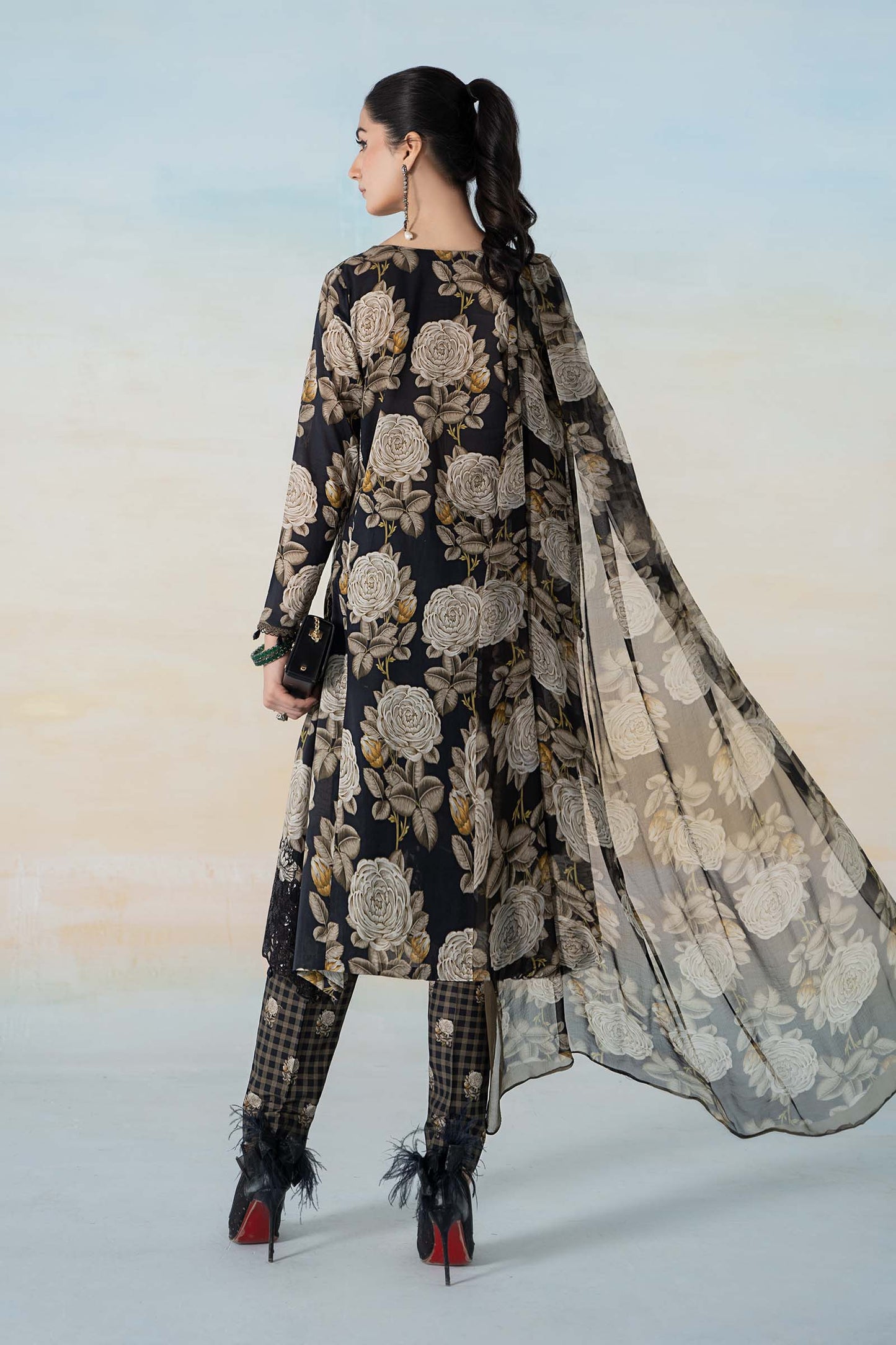 3 PIECE PRINTED LAWN SUIT | MPS-2103-B