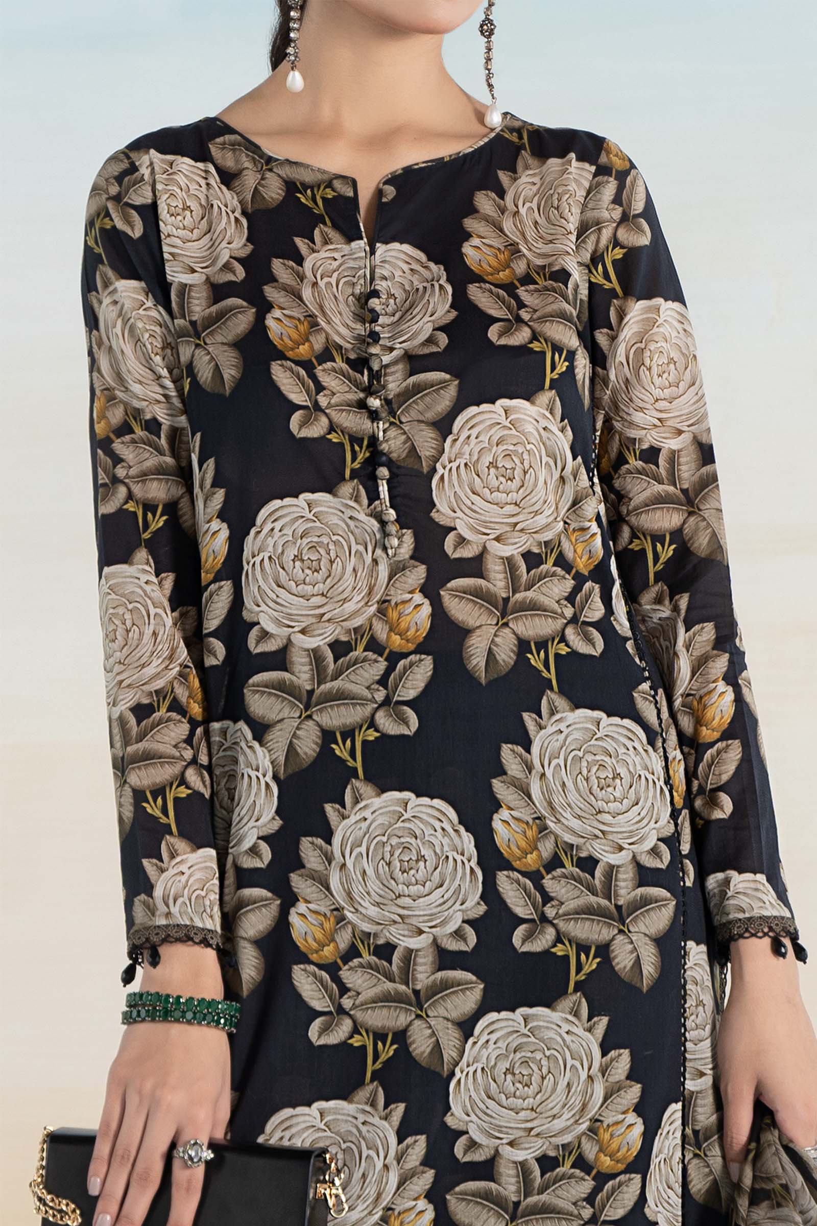 3 PIECE PRINTED LAWN SUIT | MPS-2103-B