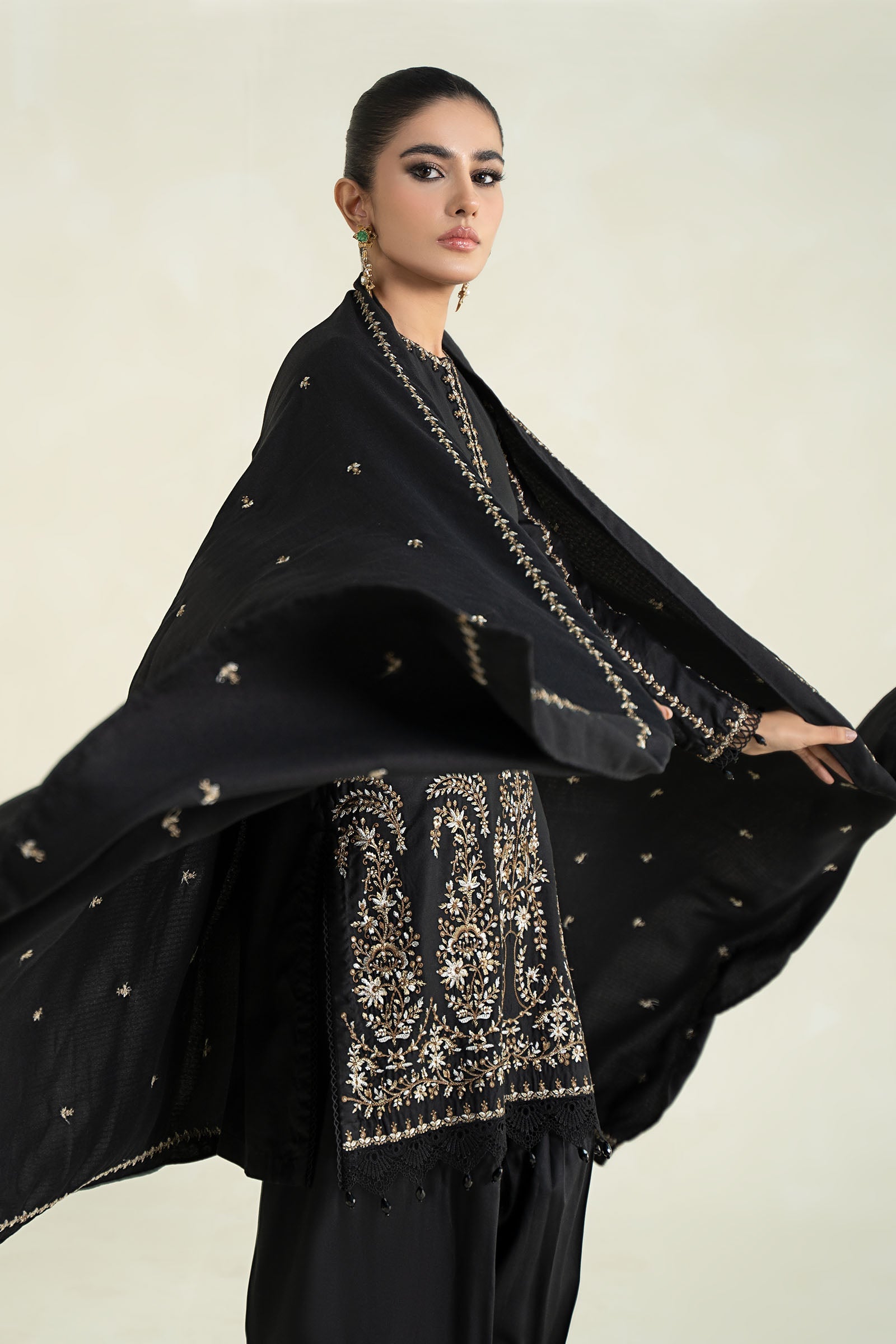 3 Piece Printed Linen Suit | MPS-2403-B