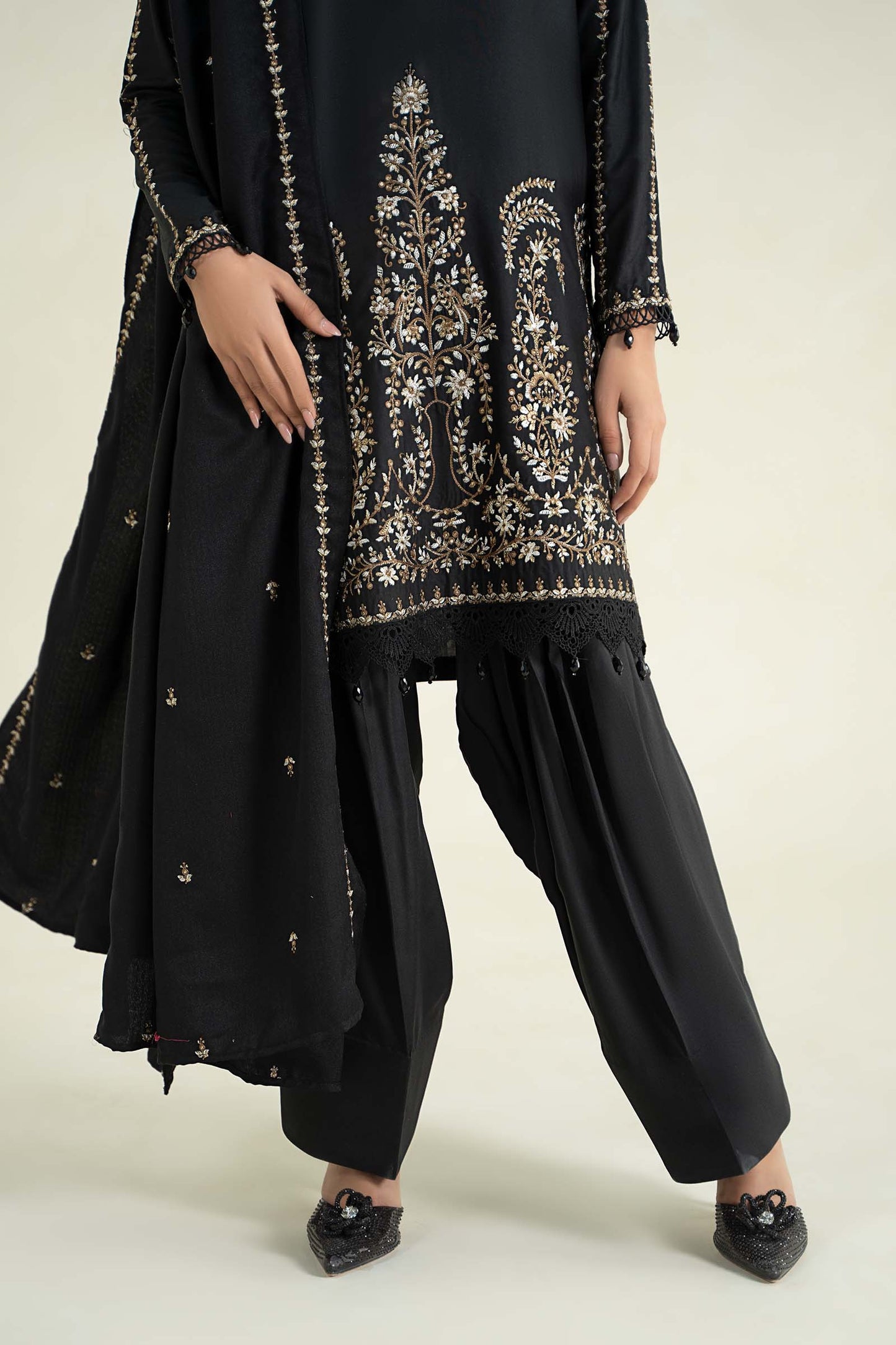 3 Piece Printed Linen Suit | MPS-2403-B