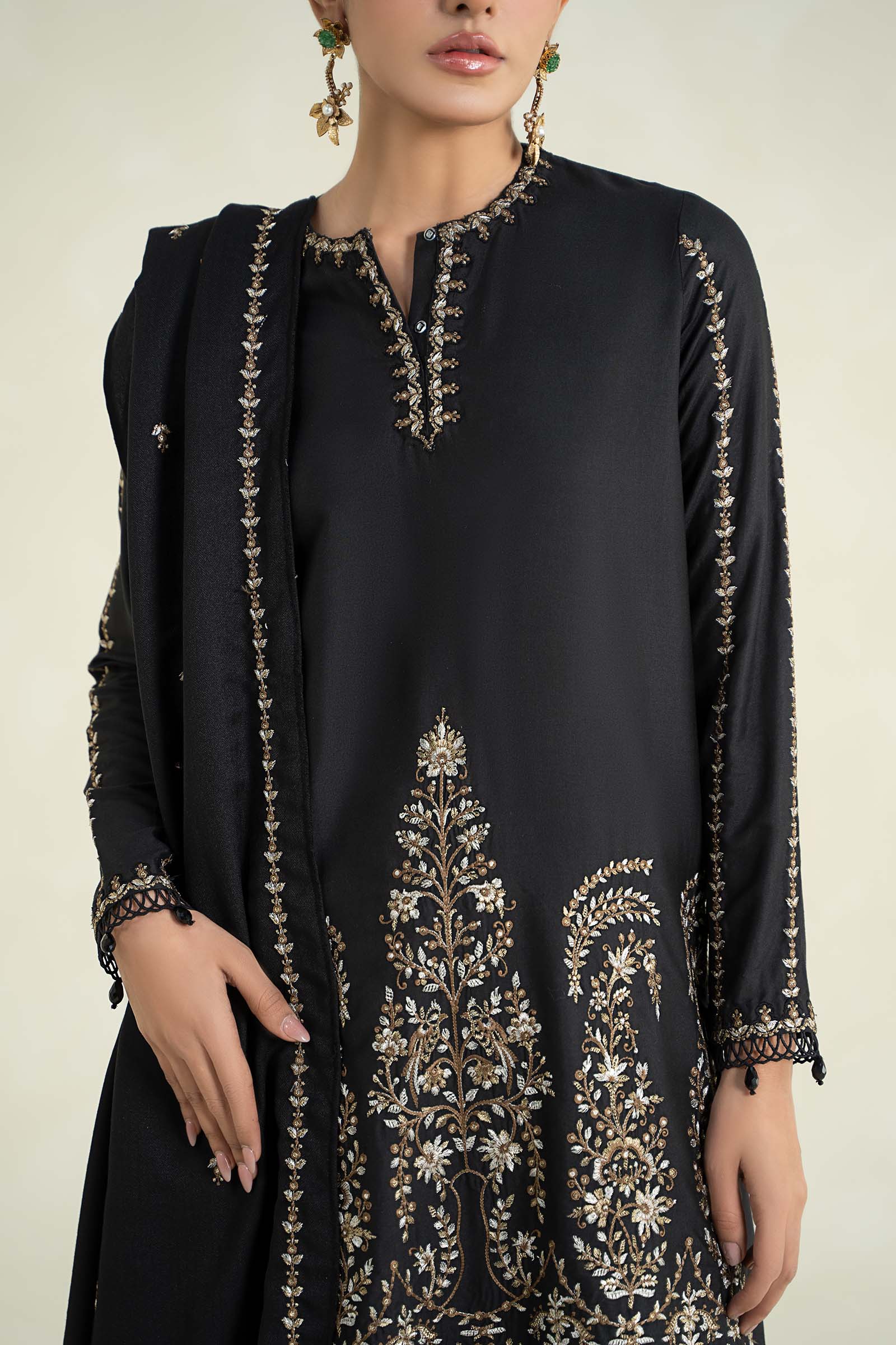 3 Piece Printed Linen Suit | MPS-2403-B