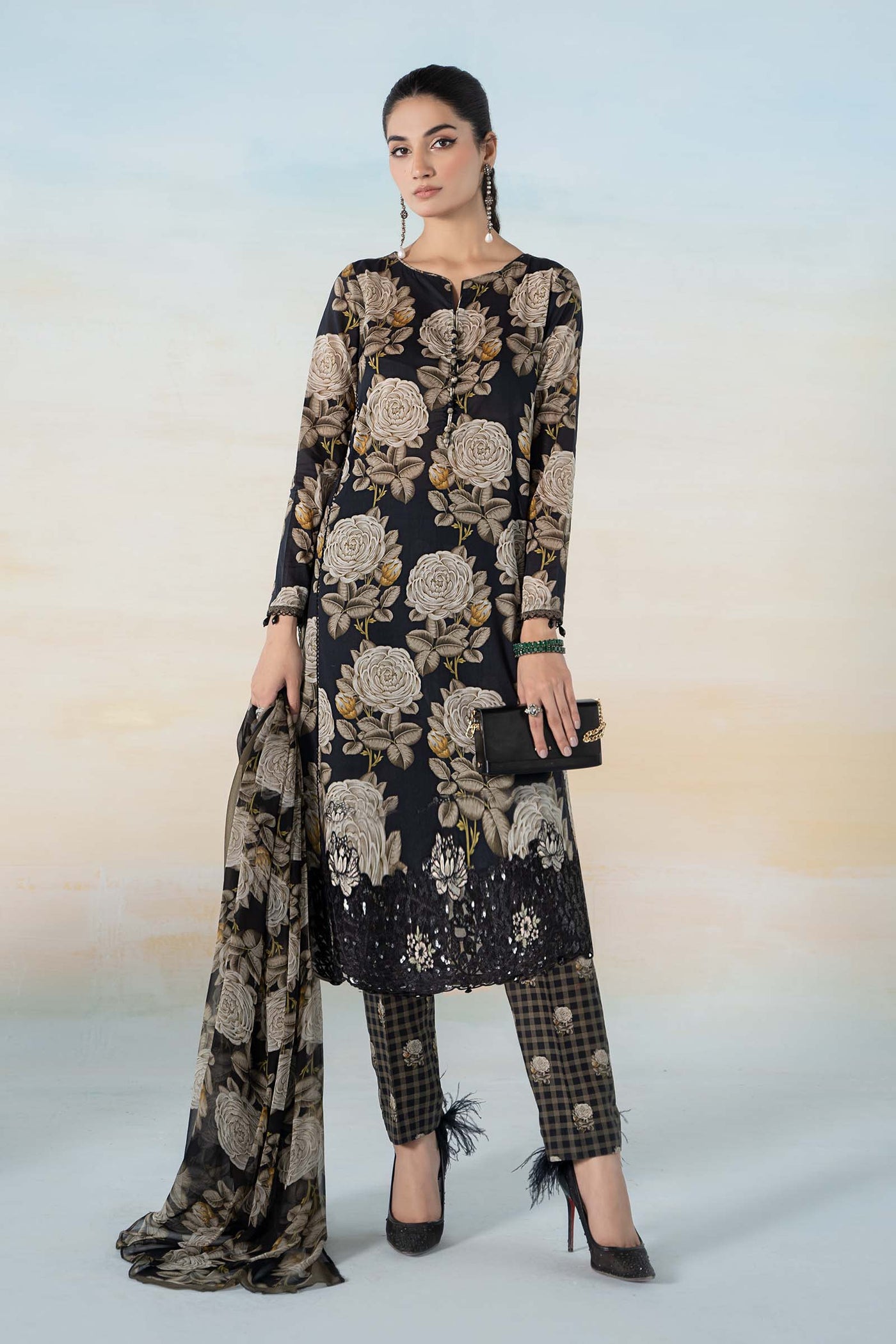 3 PIECE PRINTED LAWN SUIT | MPS-2103-B