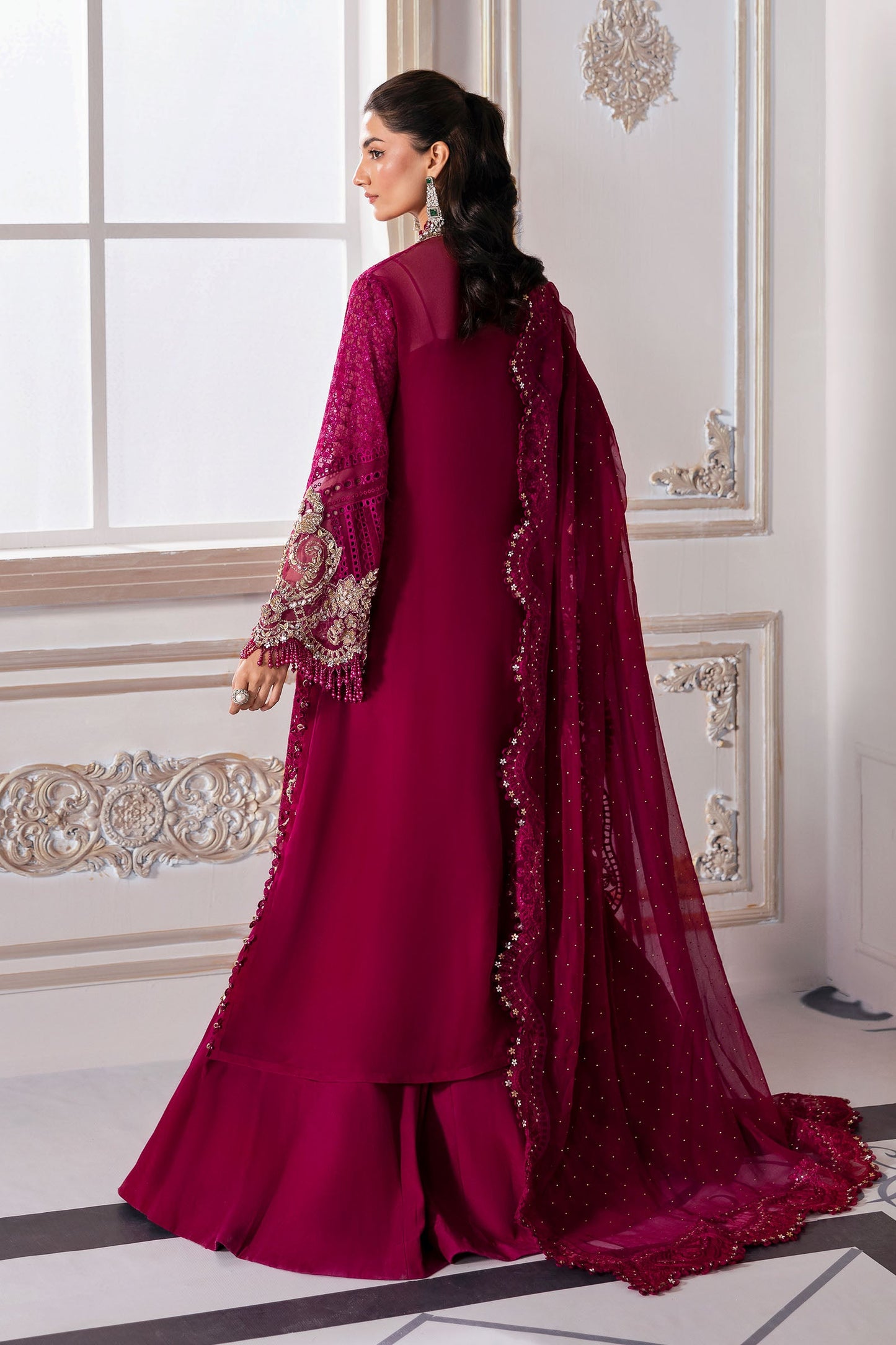 3 Piece Unstitched Embroidered Chiffon Suit | BD-3003