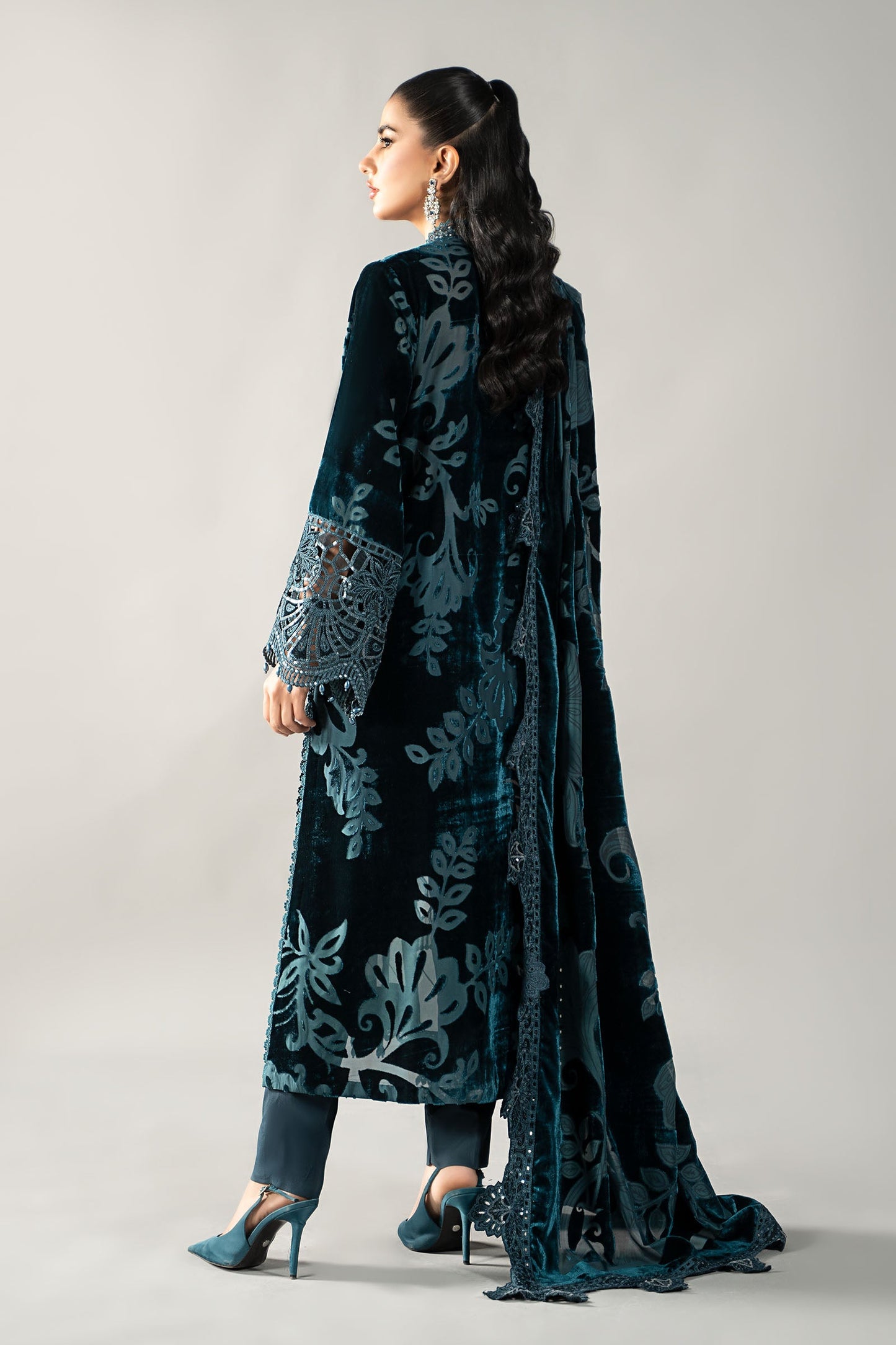 3 Piece Embroidered Palachi Suit | DLS-1203