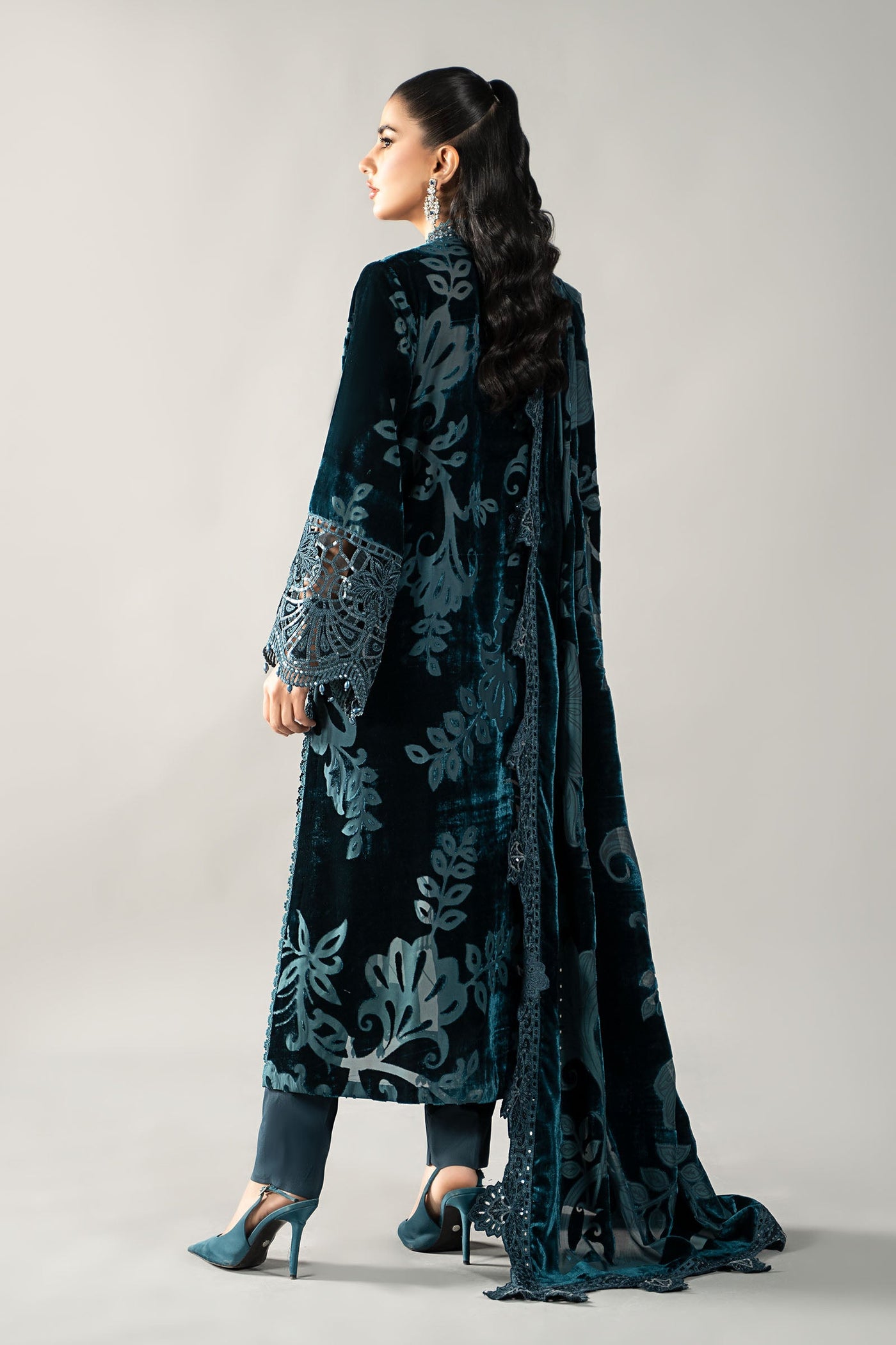 3 Piece Embroidered Palachi Suit | DLS-1203