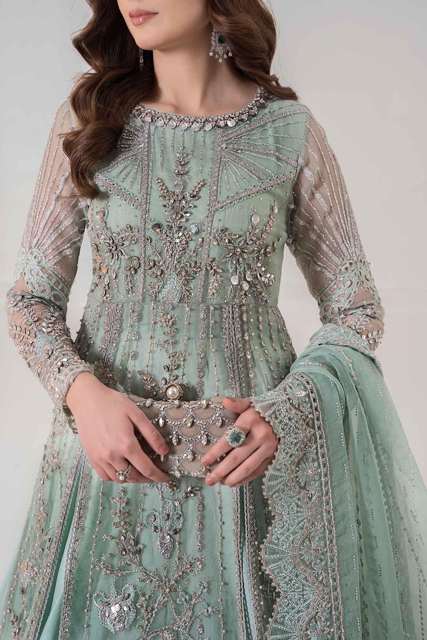 3 Piece Embroidered Organza Suit | BDS-2803