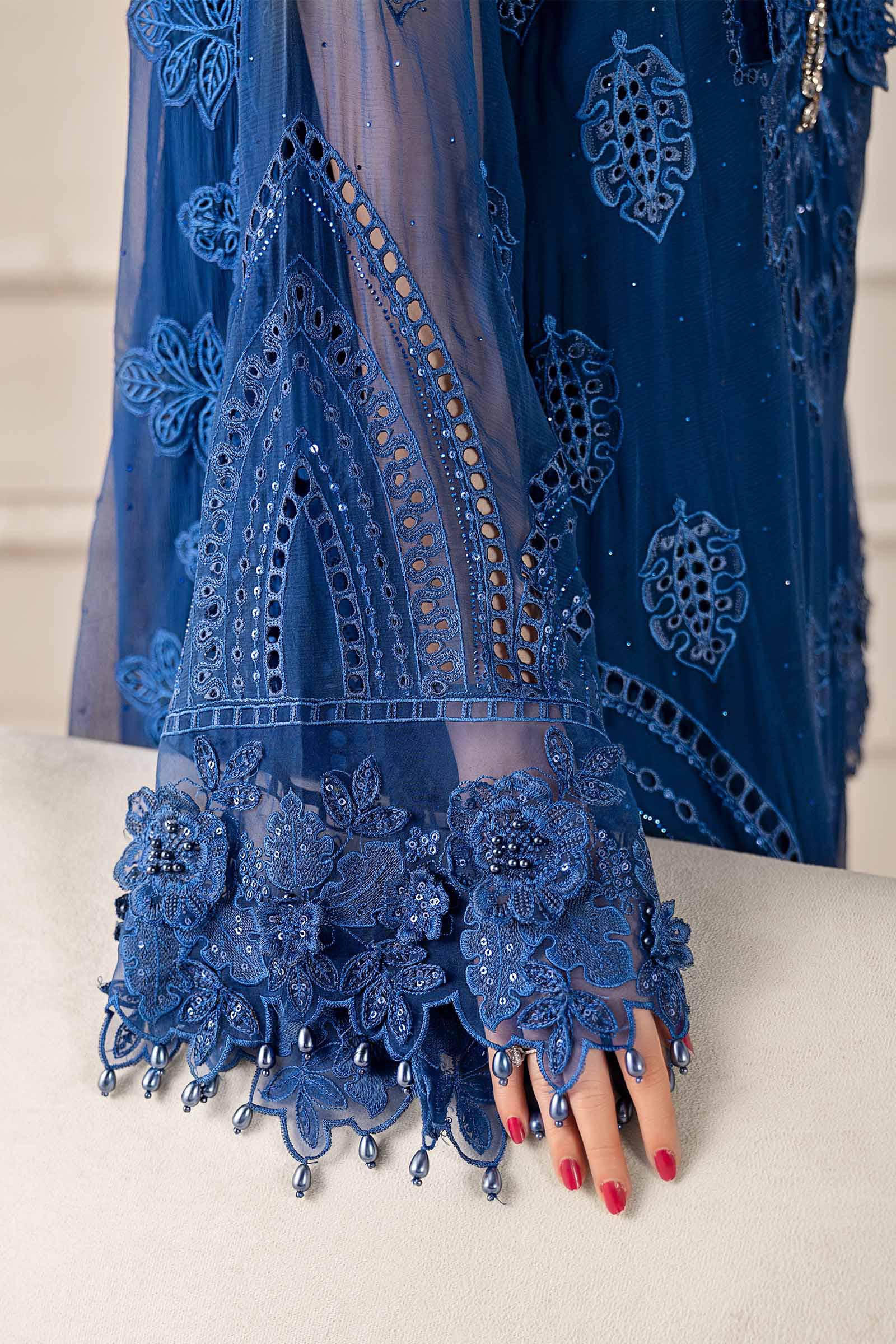 3 Piece Embroidered Chiffon Suit | MCS-25-103