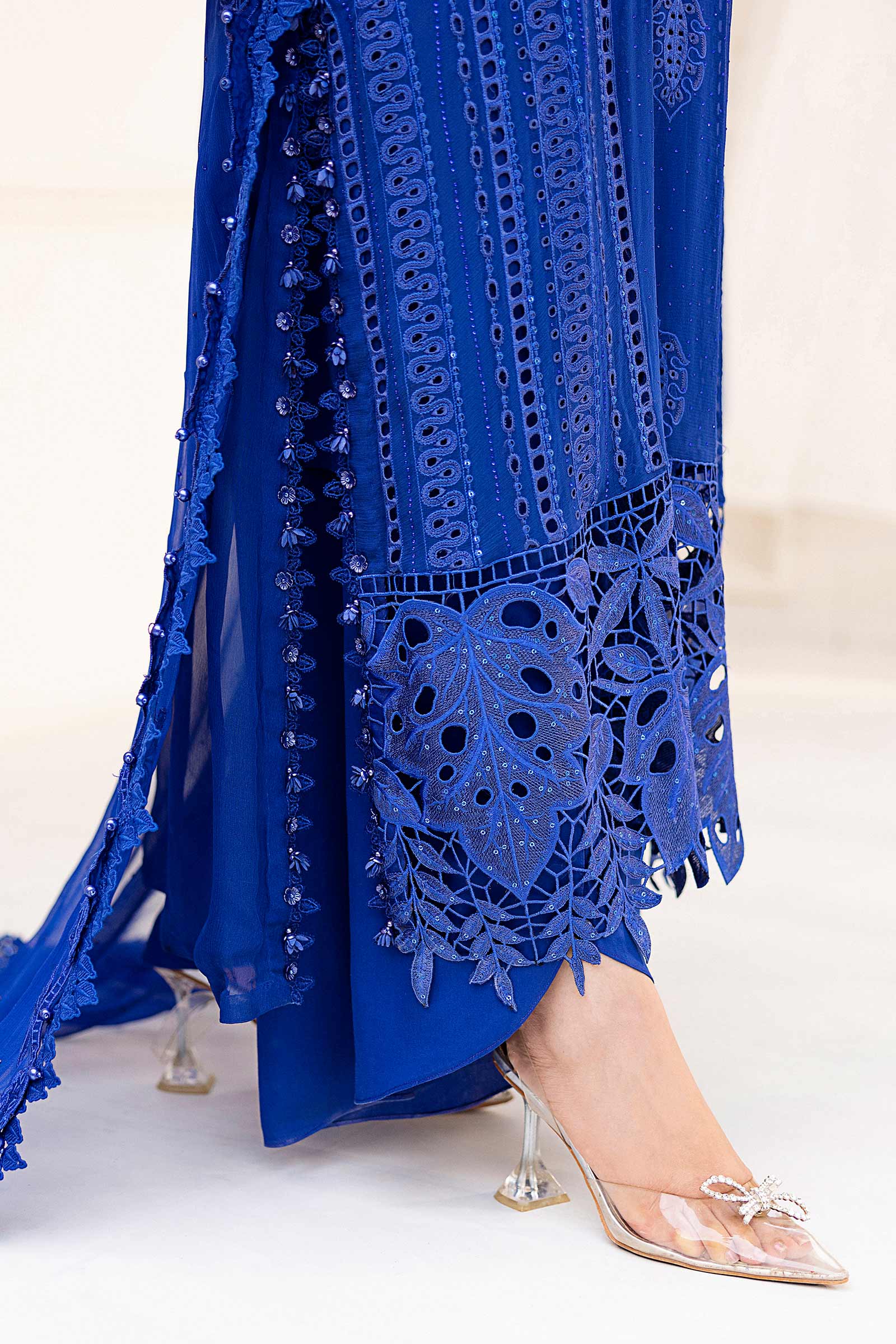 3 Piece Unstitched Embroidered Chiffon Suit | MPC-25-103