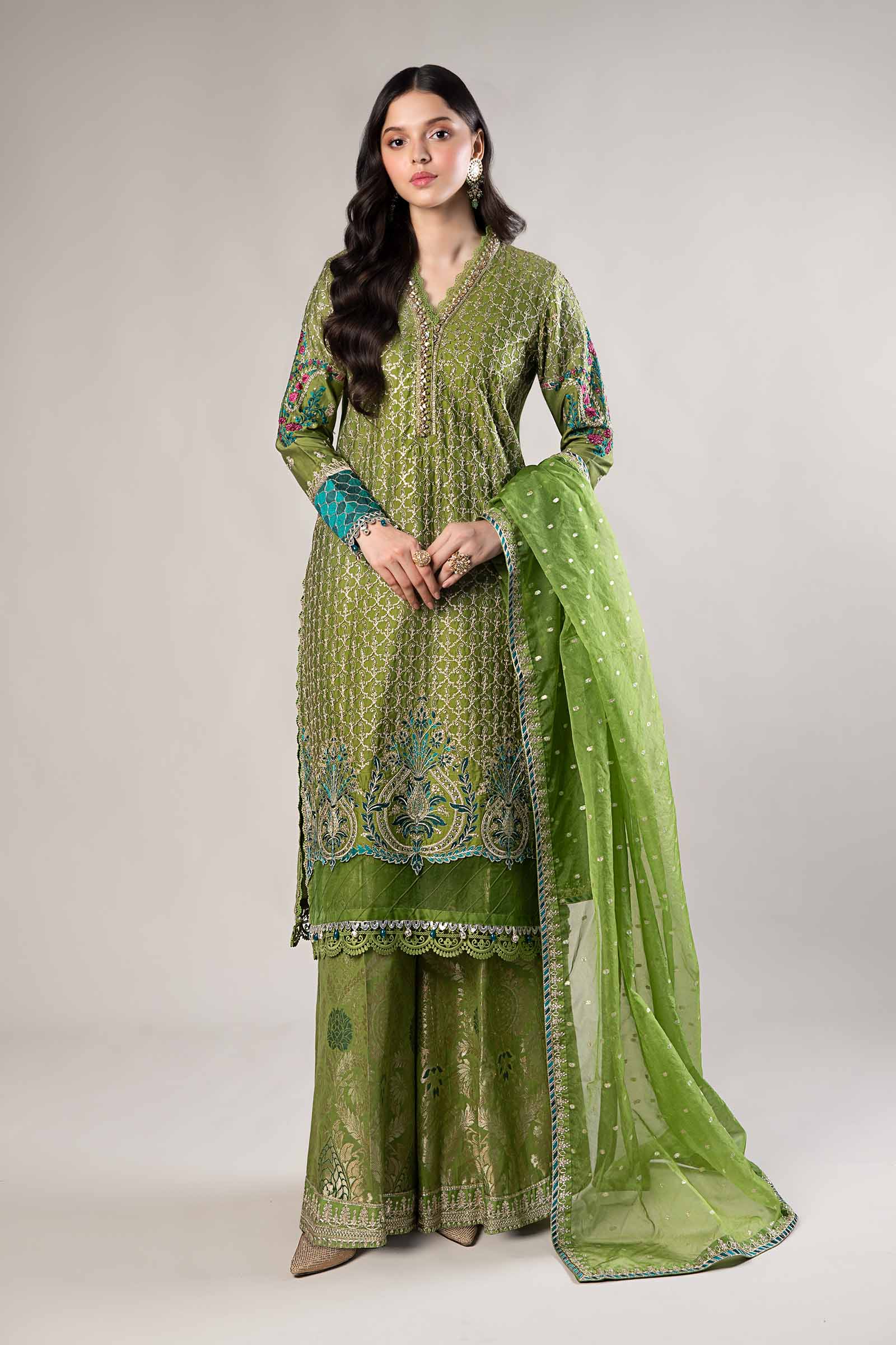 Miras Pret Embroidered Cotton 3 Piece Suit Sia main image 1
