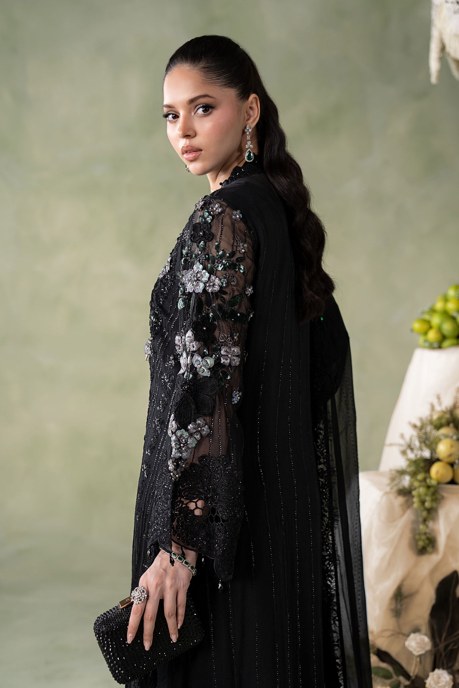 3 Piece Embroidered Chiffon Suit