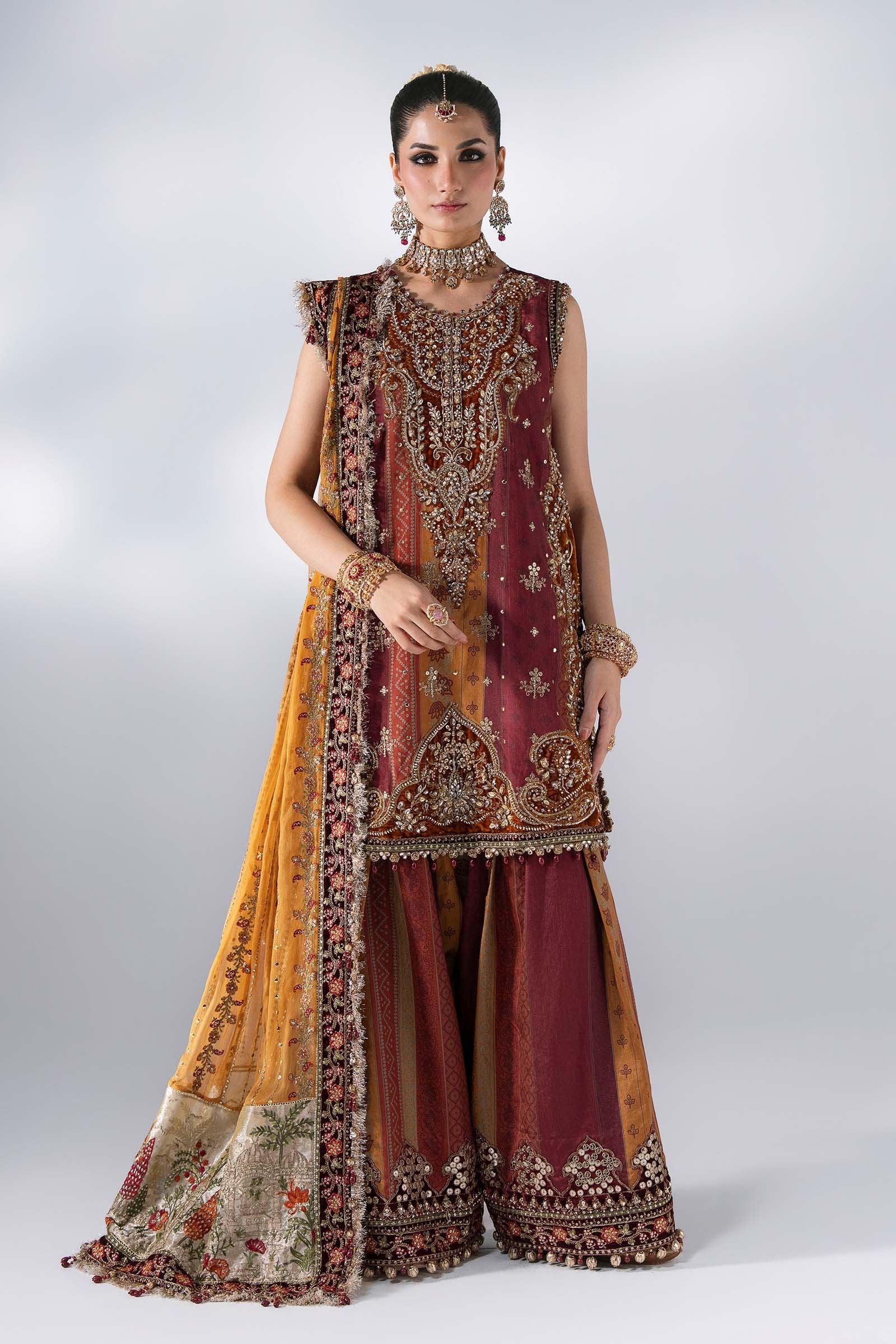 3 Piece Unstitched Embroidered Raw Silk Suit