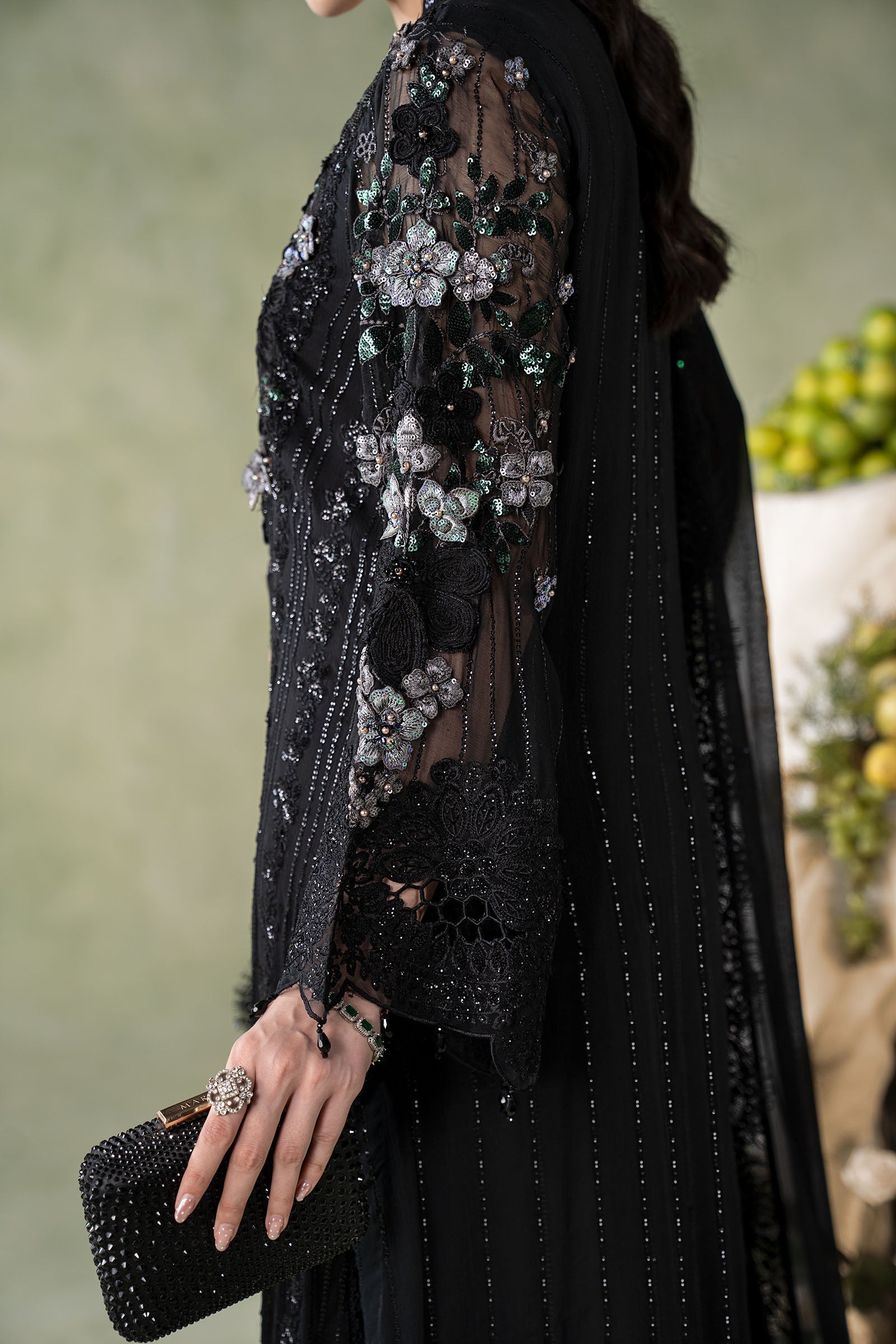 3 Piece Embroidered Chiffon Suit