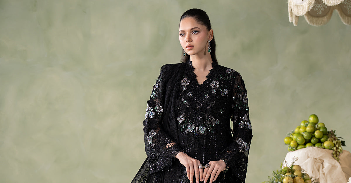 3 Piece Embroidered Chiffon Suit