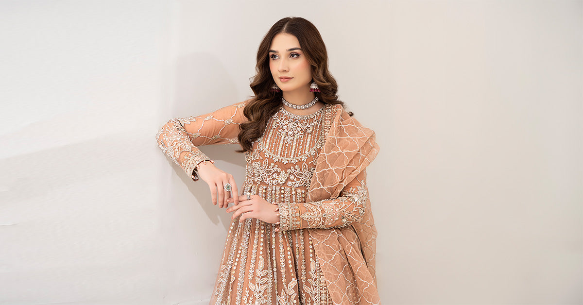3 Piece Embroidered Net Suit | BDS-2804