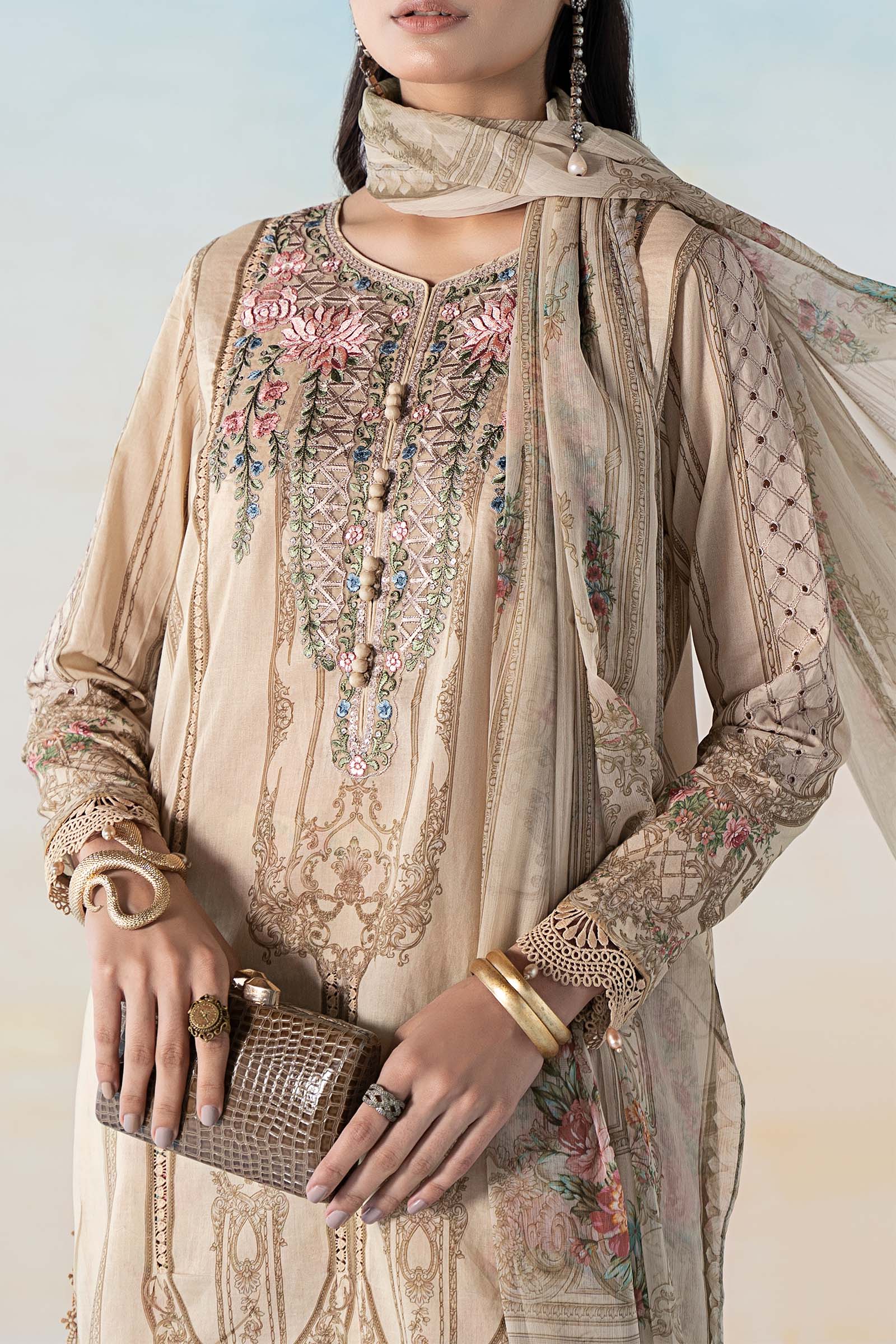 3 PIECE PRINTED LAWN SUIT | MPS-2104-A
