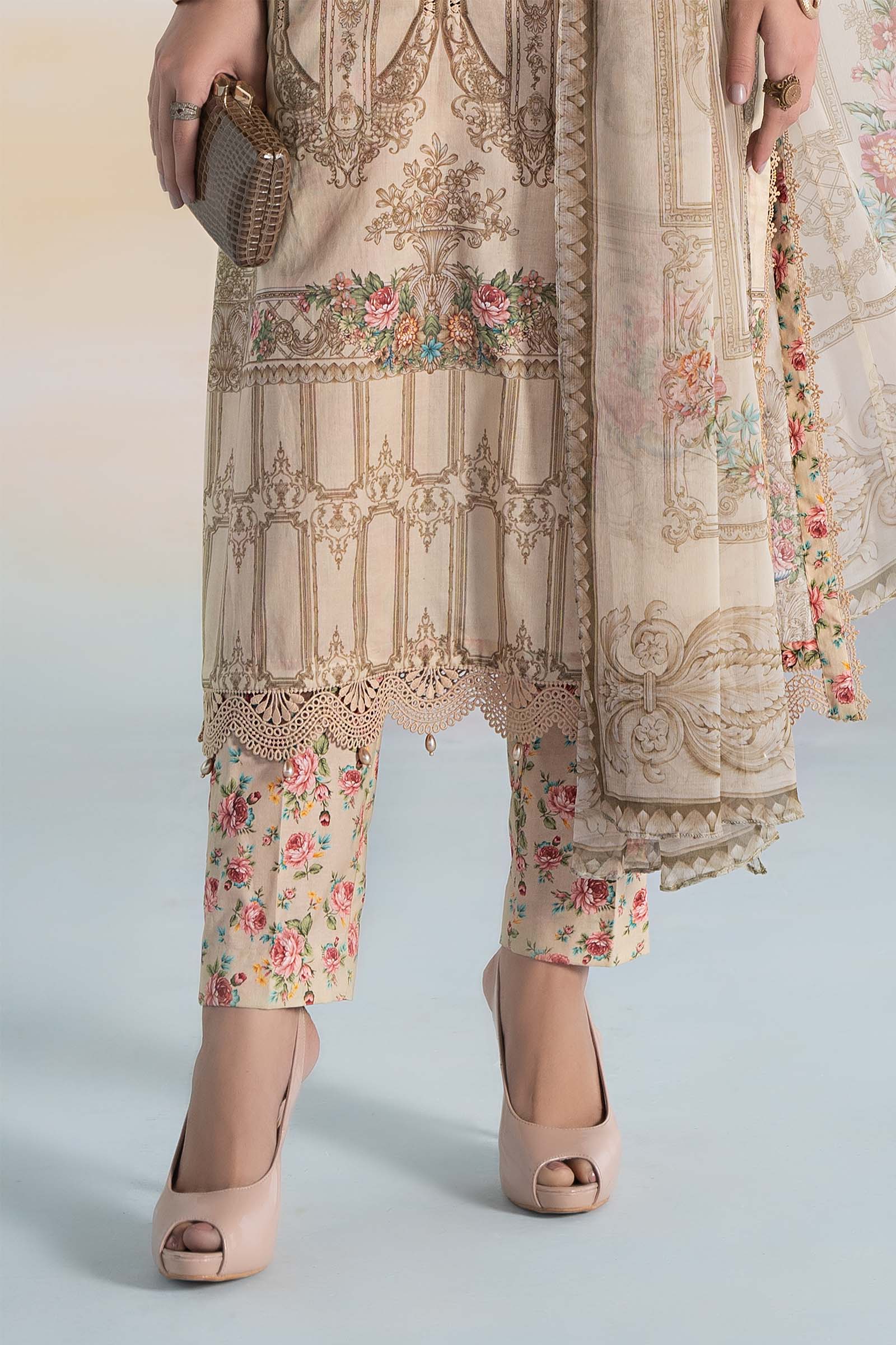 3 PIECE PRINTED LAWN SUIT | MPS-2104-A