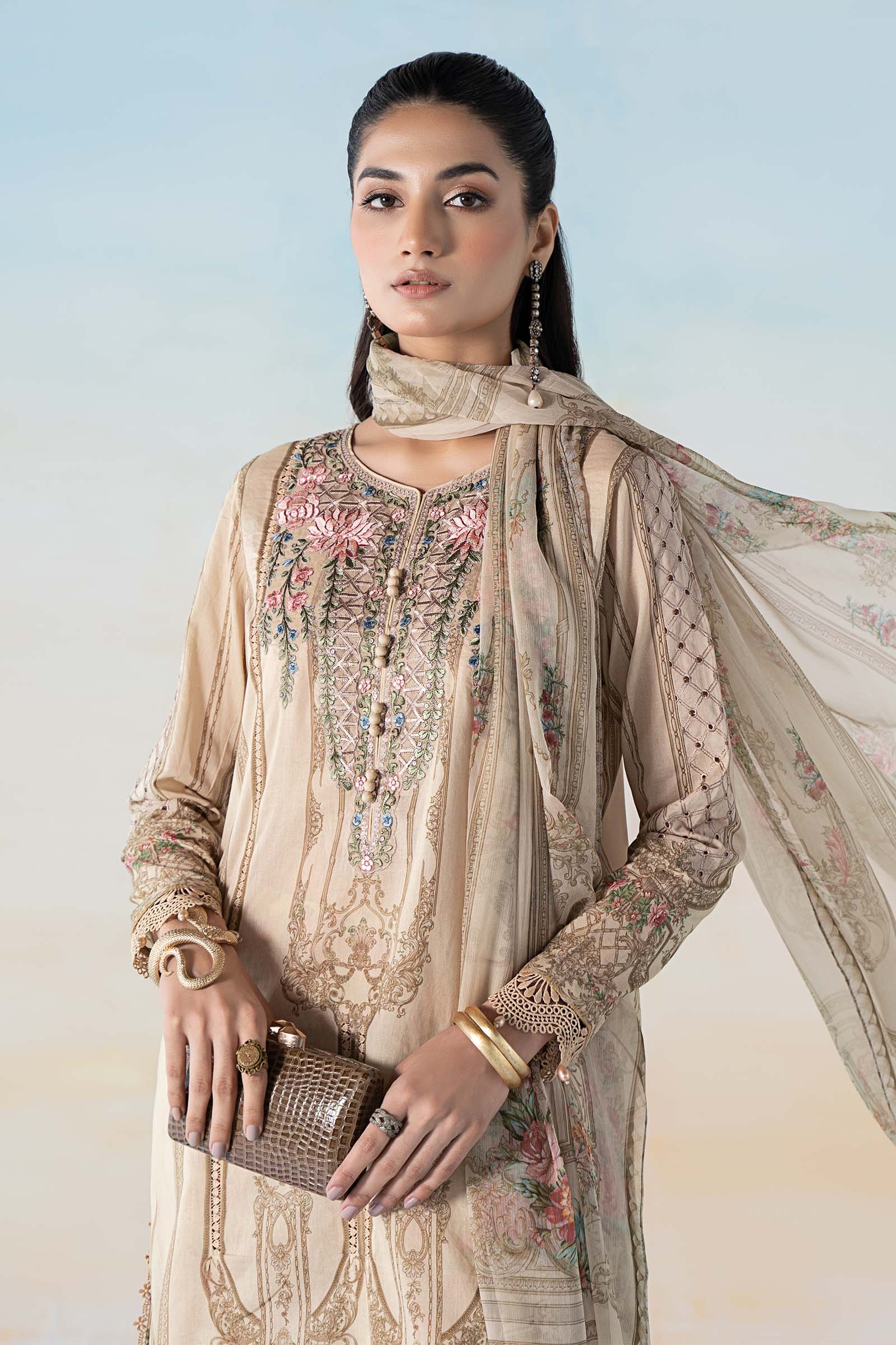 3 PIECE PRINTED LAWN SUIT | MPS-2104-A