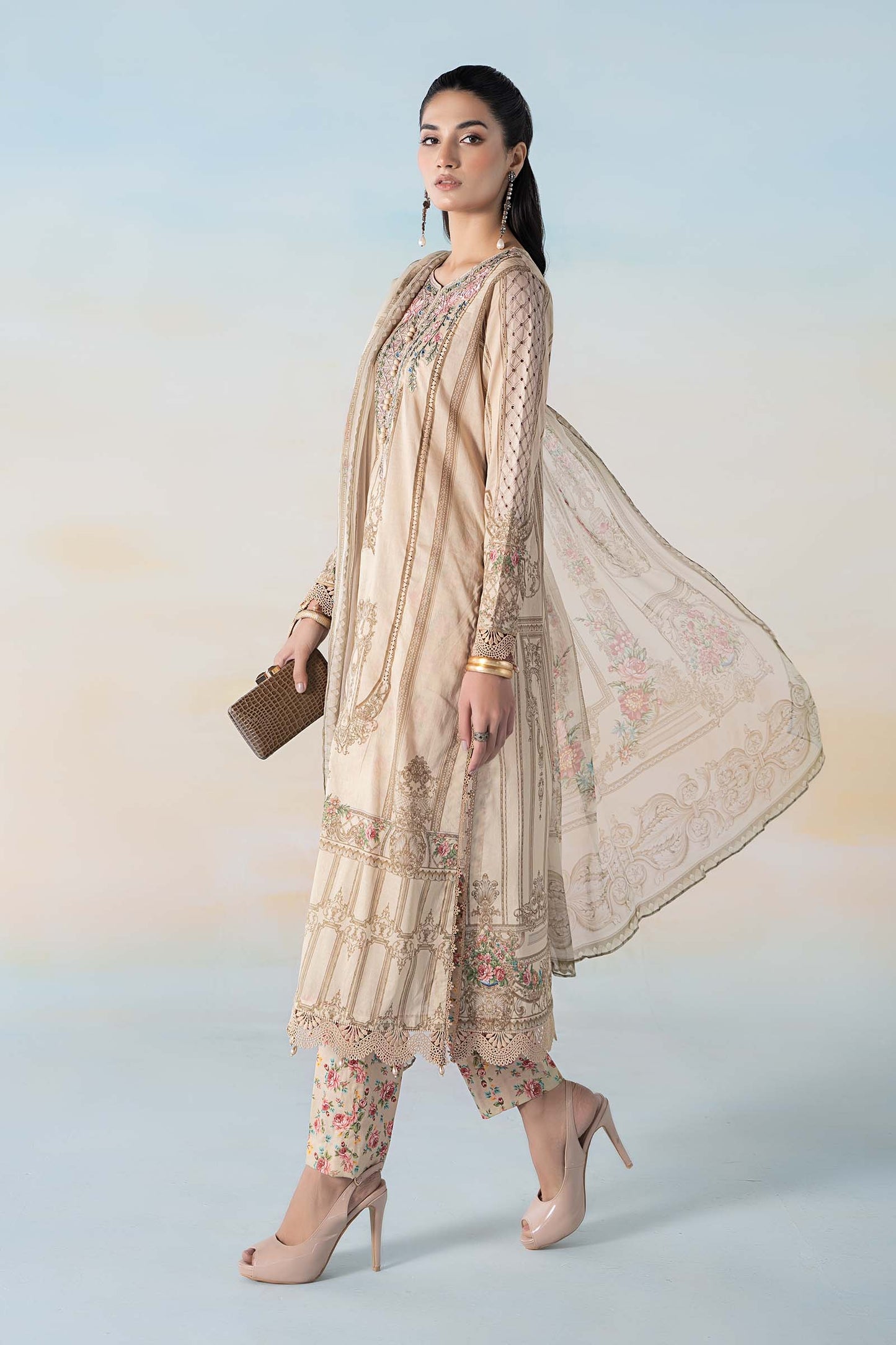 3 PIECE PRINTED LAWN SUIT | MPS-2104-A