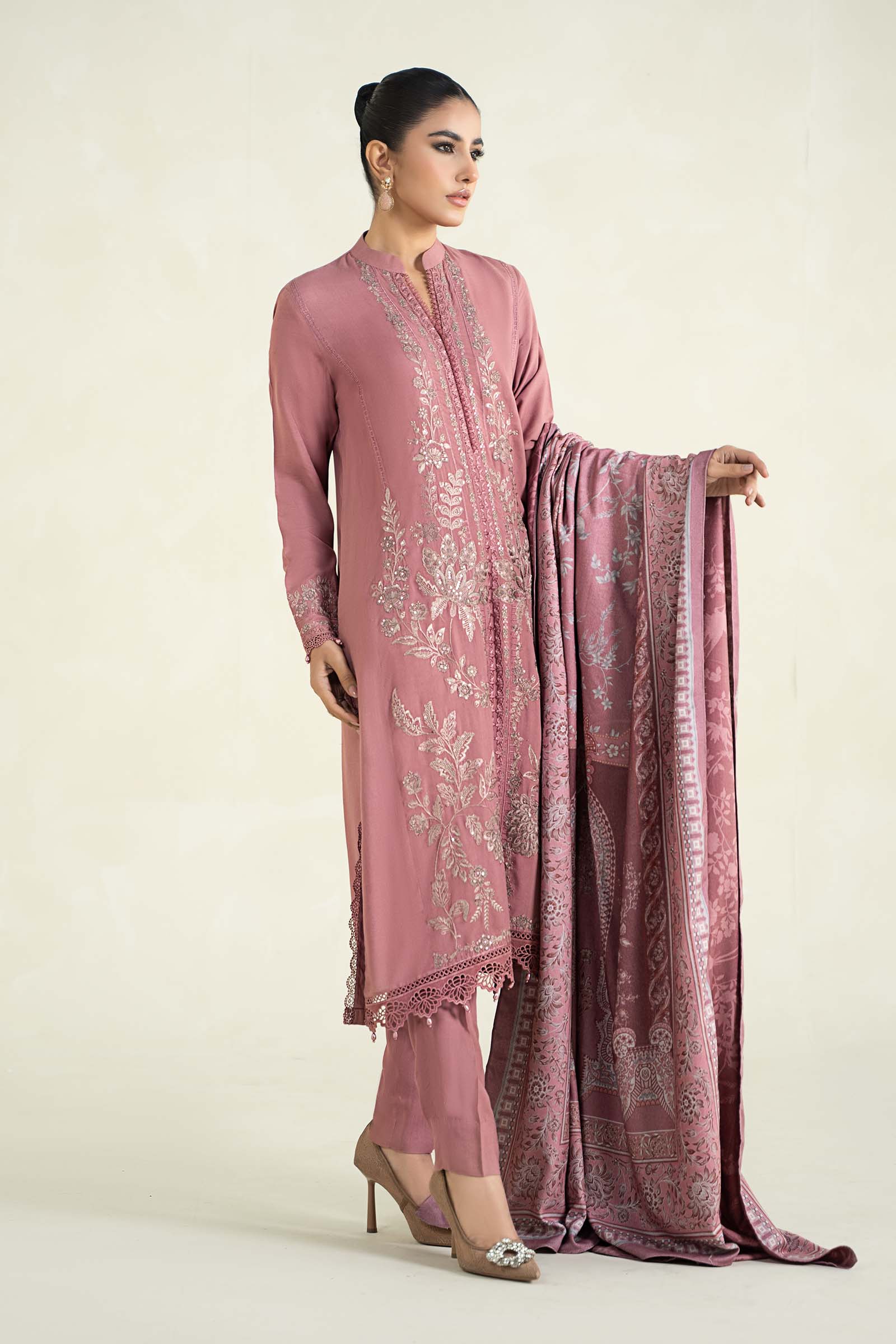 3 Piece Printed Linen Suit | MPS-2404-A
