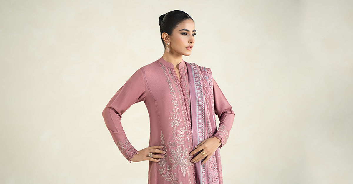 3 Piece Printed Linen Suit | MPS-2404-A