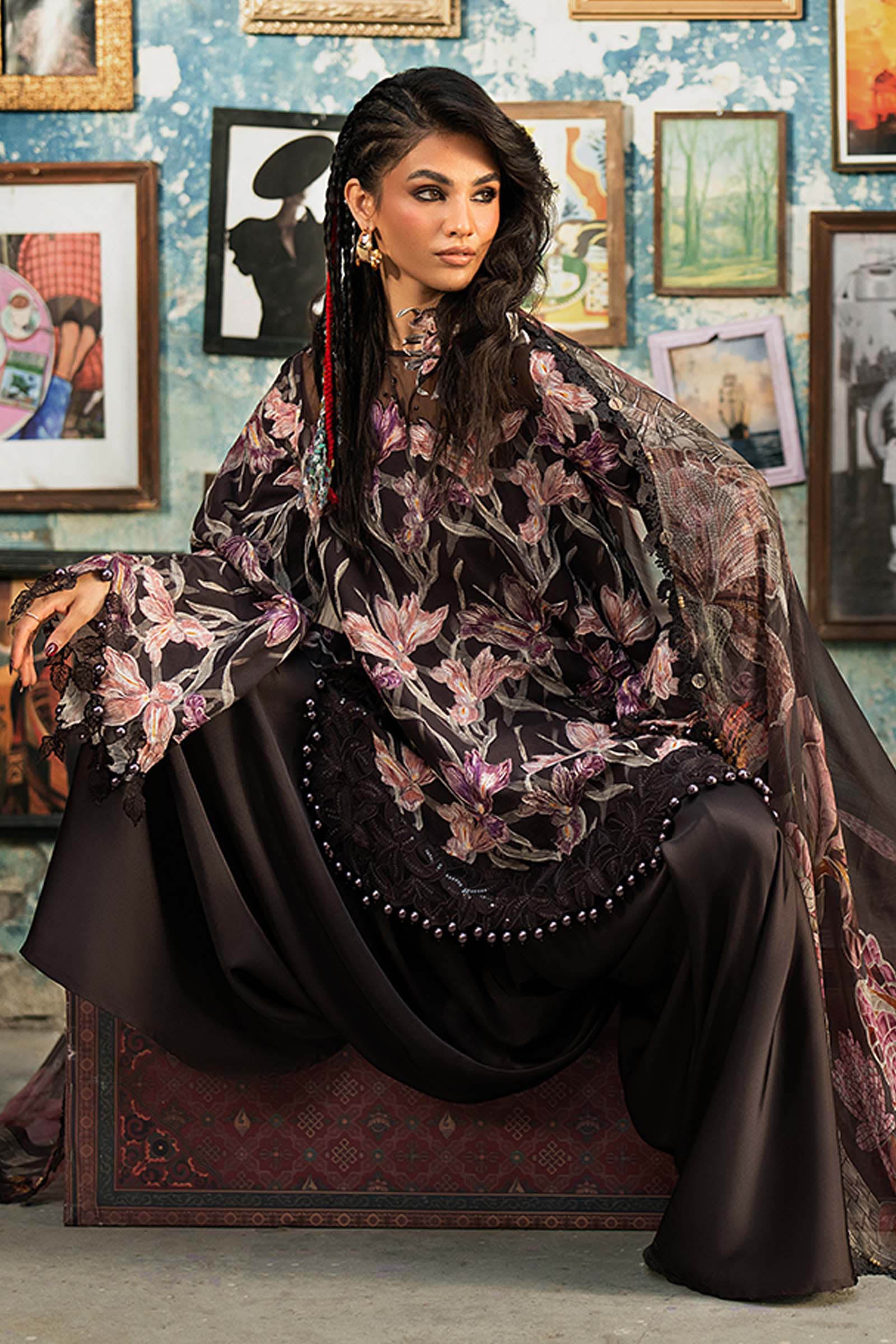 3 Piece Unstitched Embroidered Cambric Suit