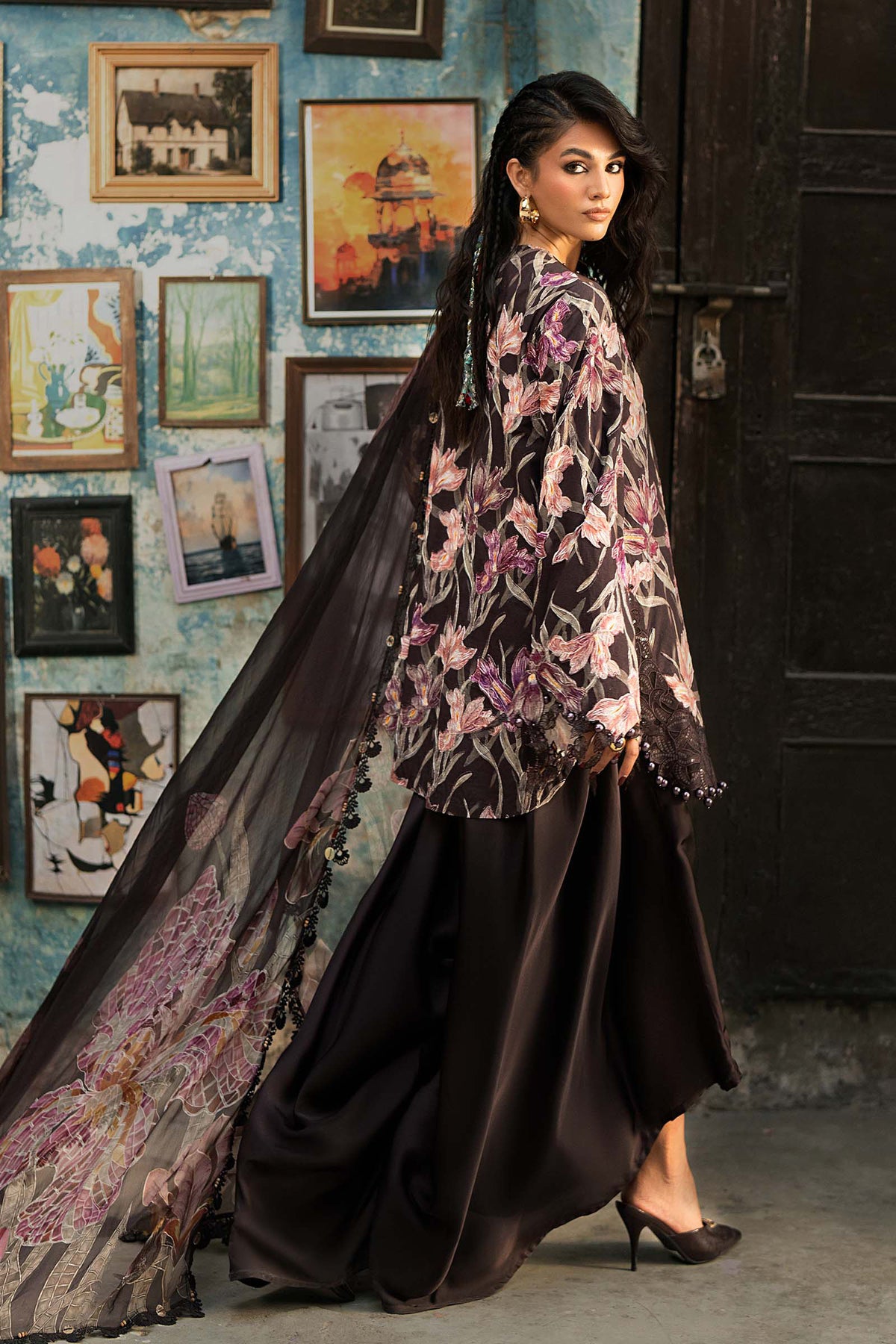 3 Piece Unstitched Embroidered Cambric Suit