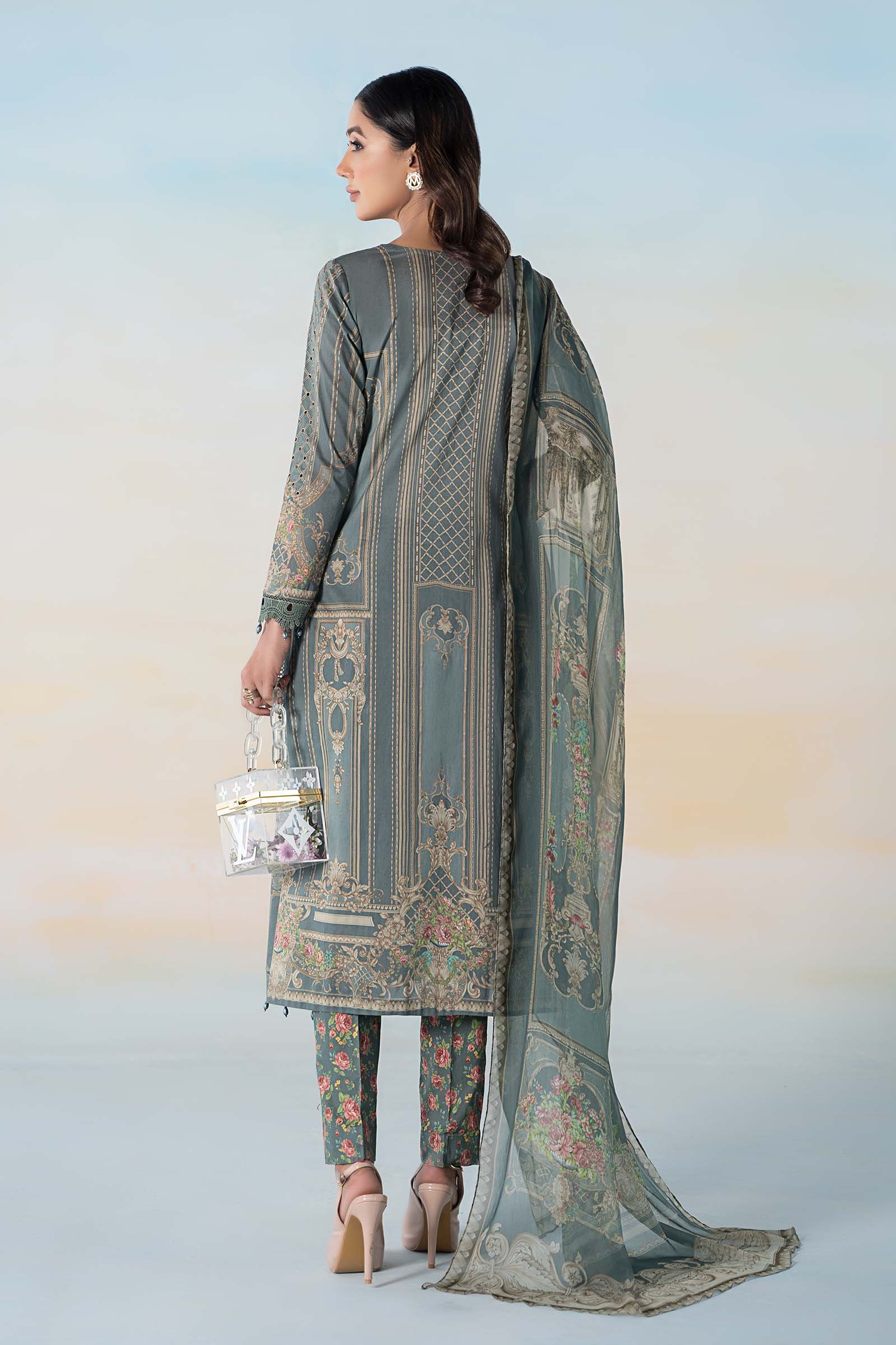 3 PIECE PRINTED LAWN SUIT | MPS-2104-B