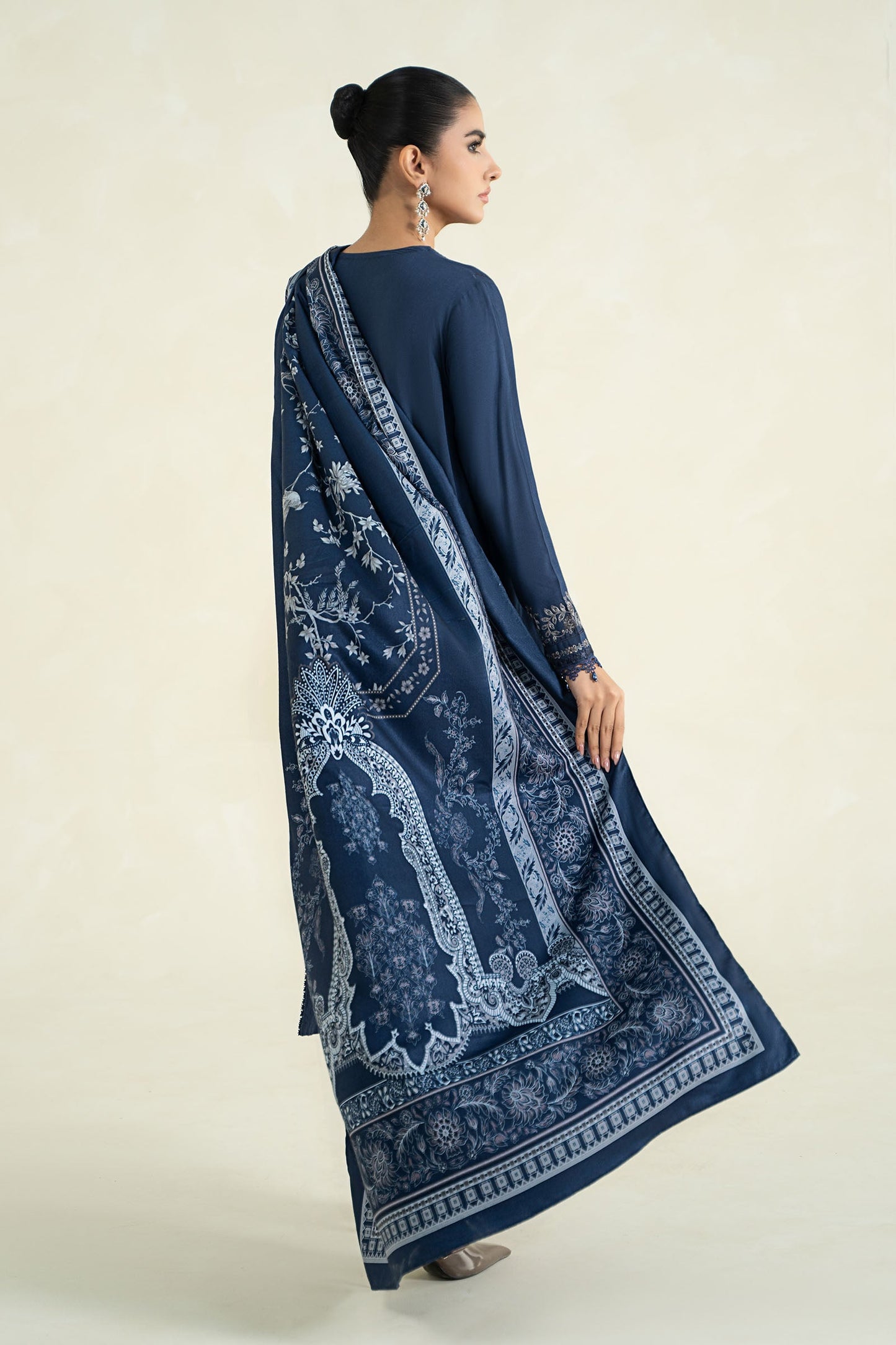 3 Piece Printed Linen Suit | MPS-2404-B