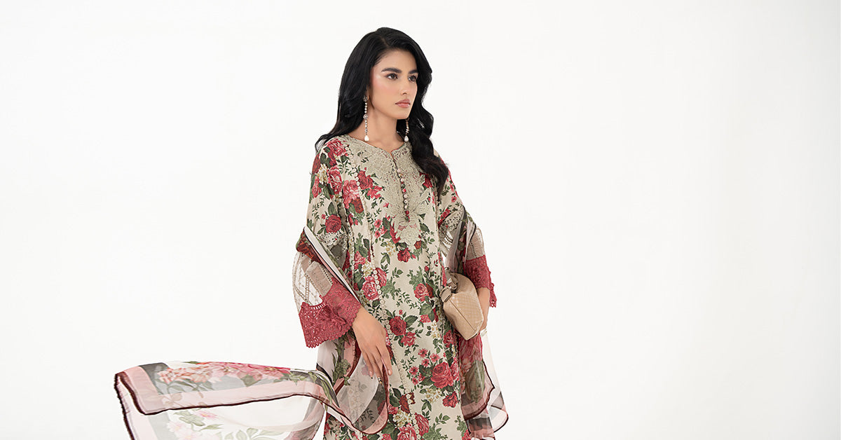 3 Piece Printed Lawn Suit | MPS-2204-B