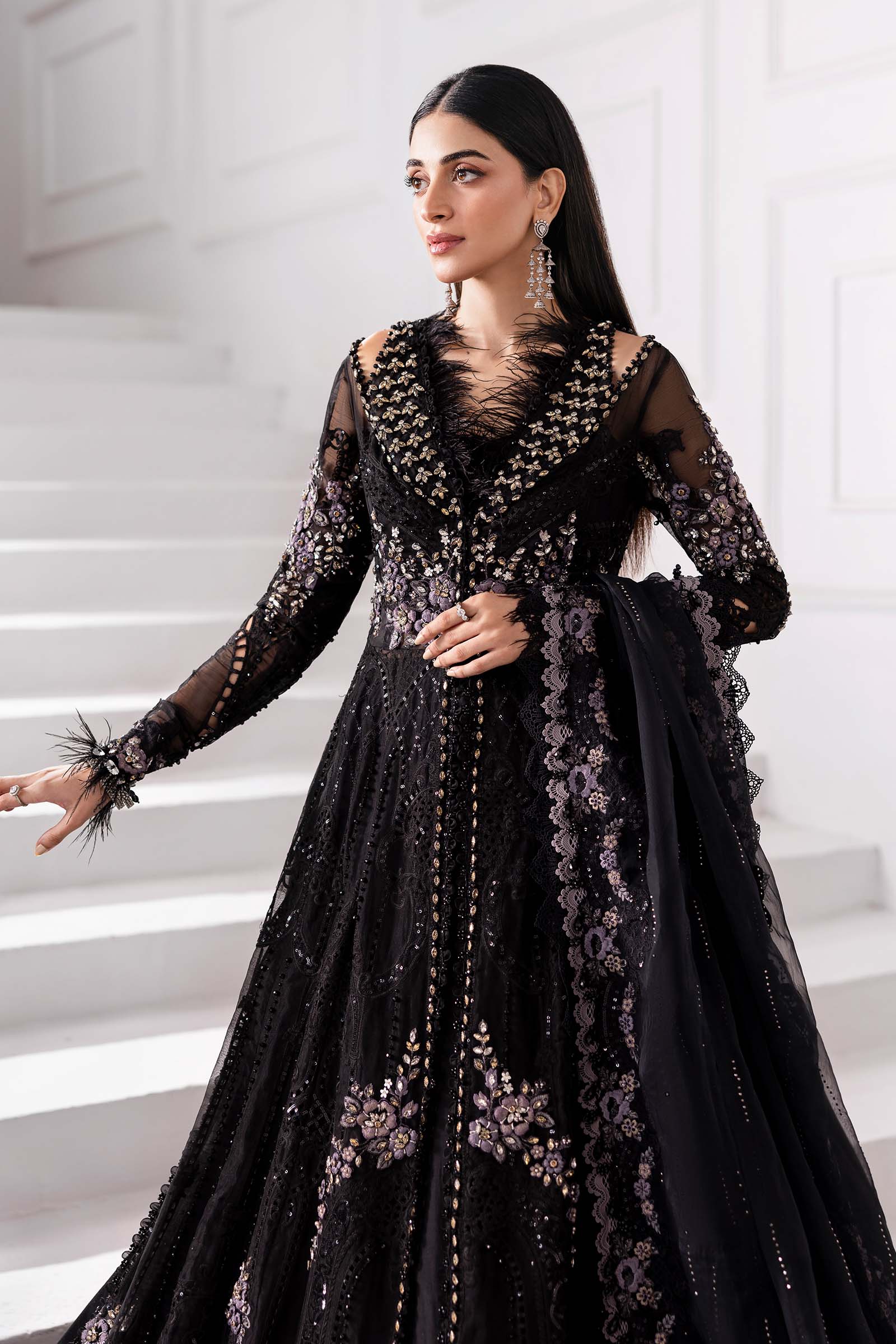 3 Piece Unstitched Embroidered Organza Suit | BD-3004