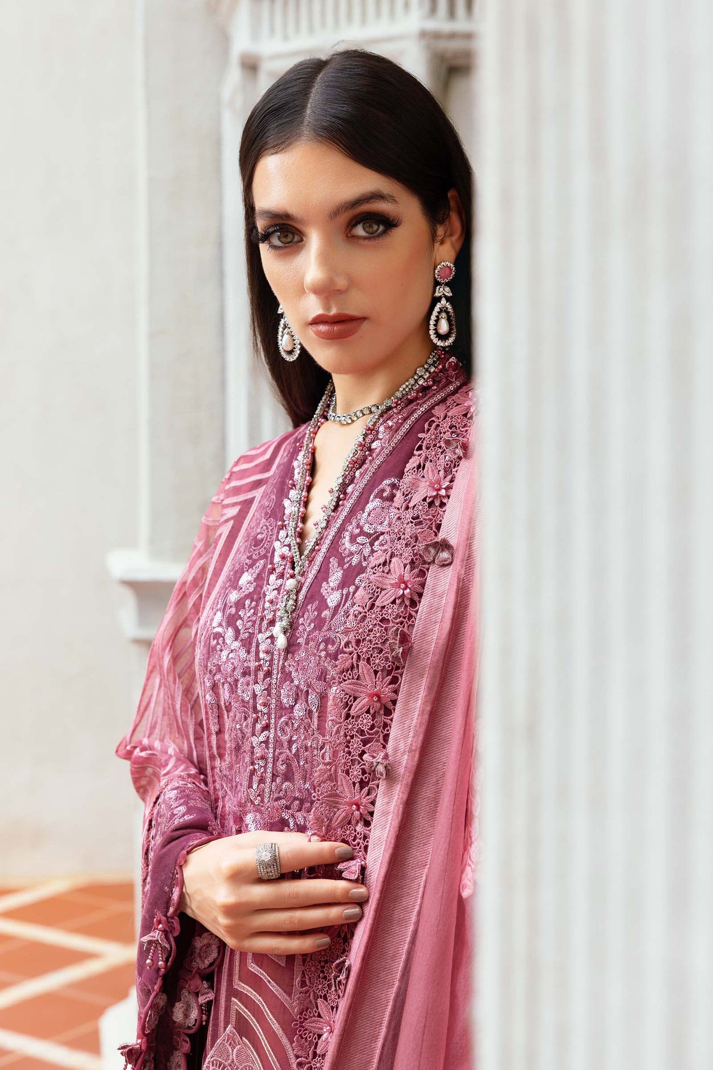 3 Piece Unstitched Embroidered Organza Suit