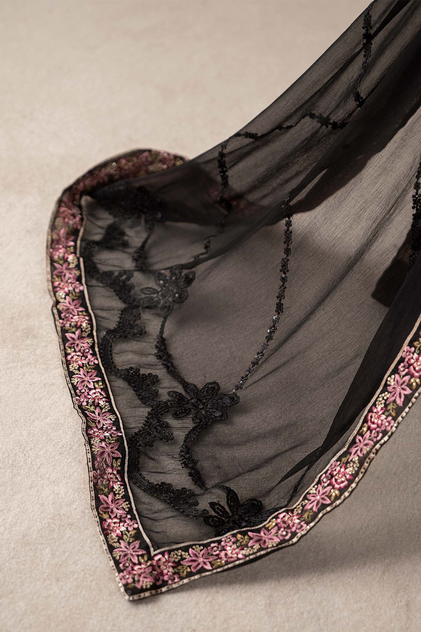 3 Piece Embroidered Chiffon Suit | MCS-25-104