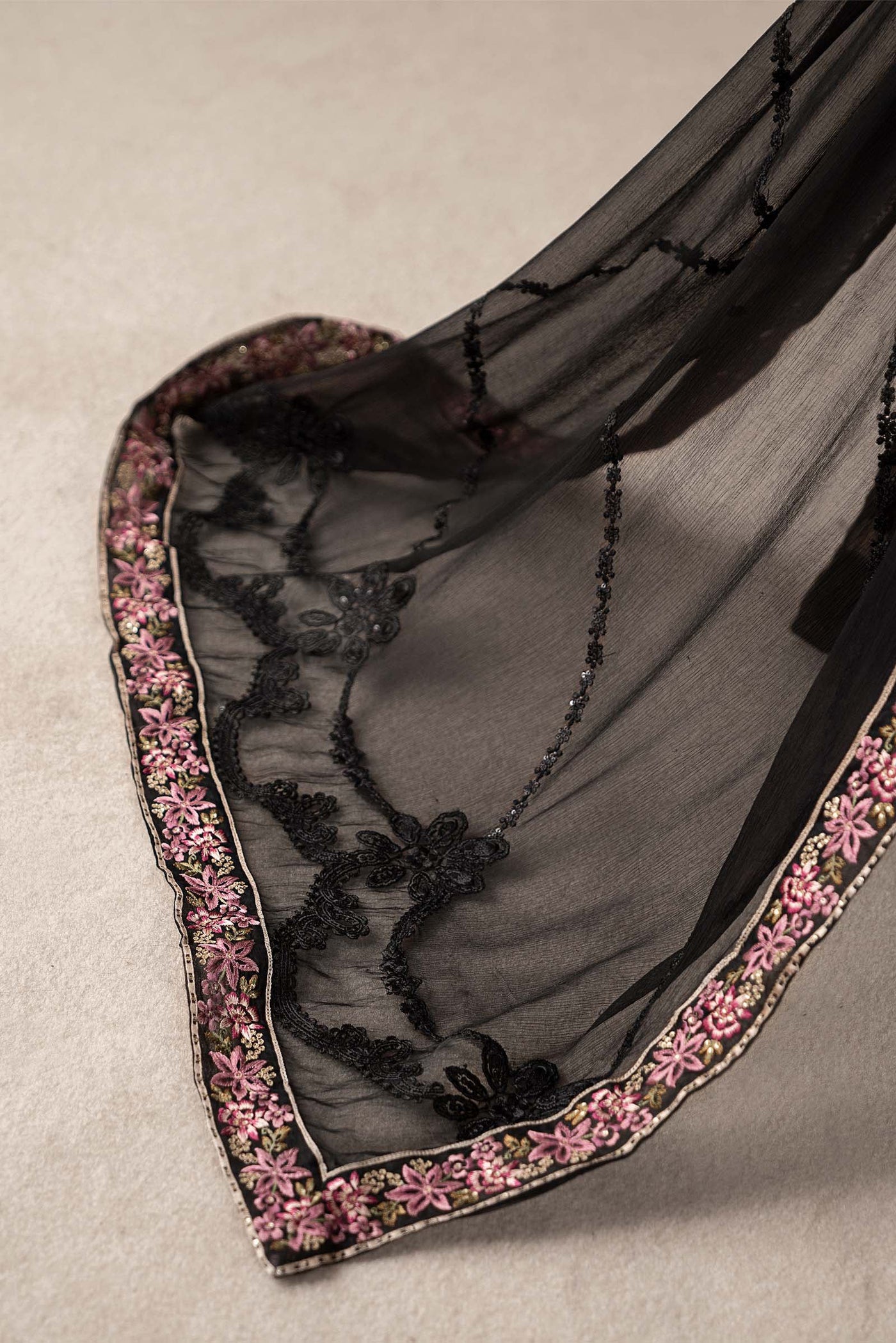 3 Piece Embroidered Chiffon Suit | MCS-25-104