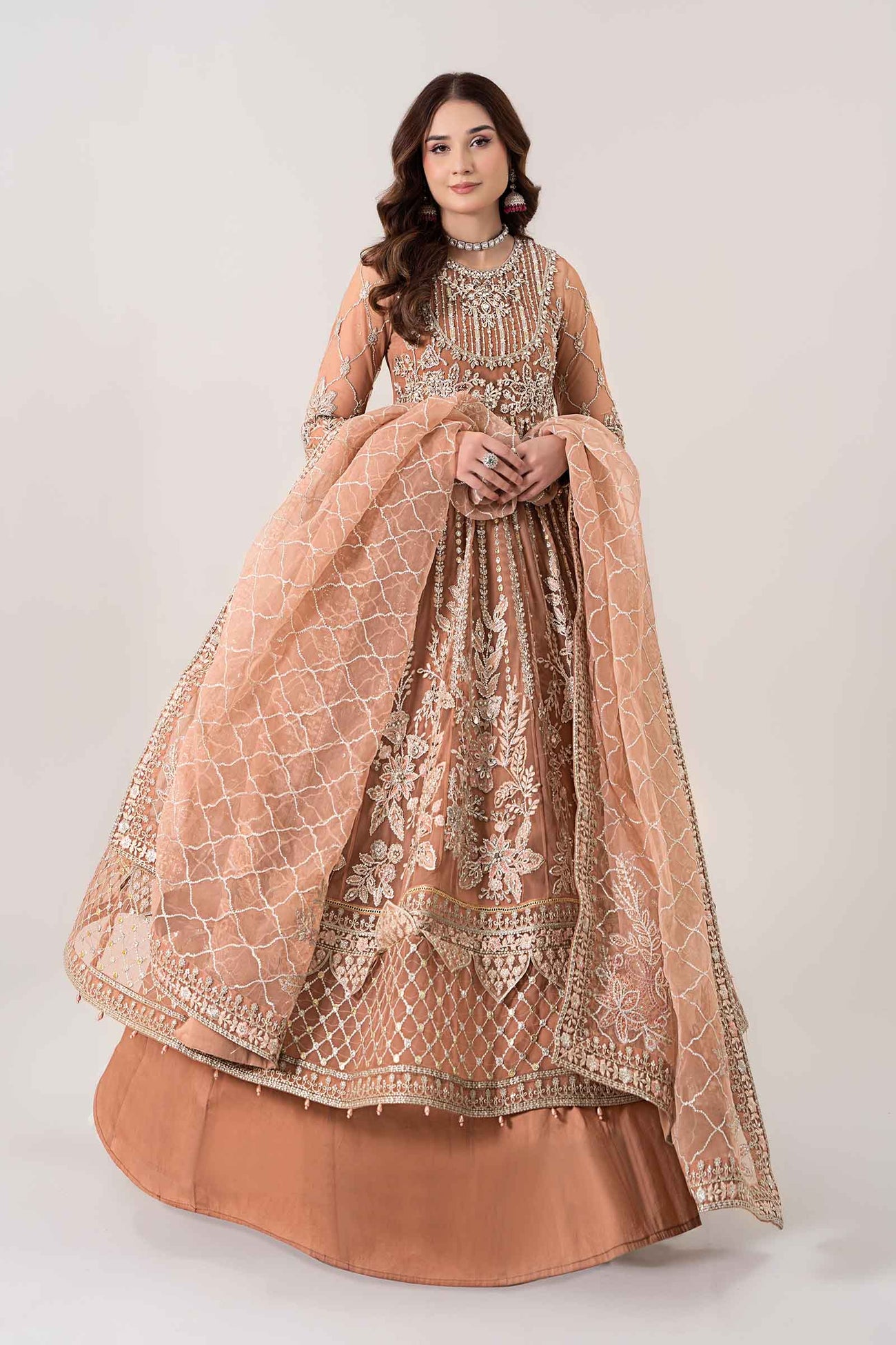 3 Piece Embroidered Net Suit | BDS-2804
