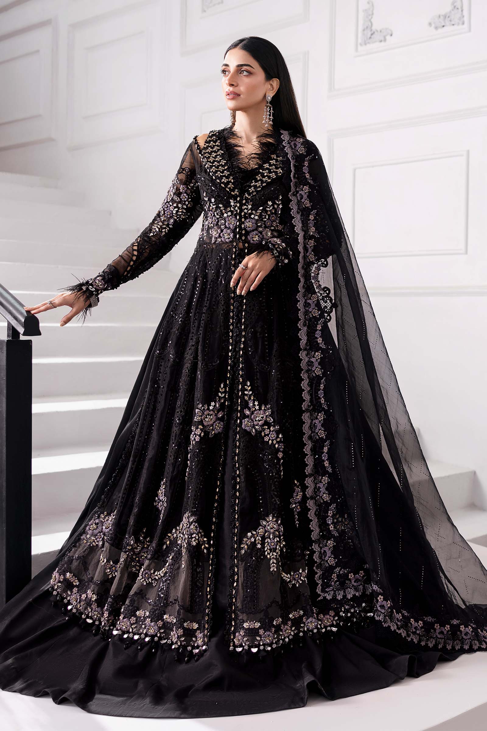 3 Piece Unstitched Embroidered Organza Suit | BD-3004