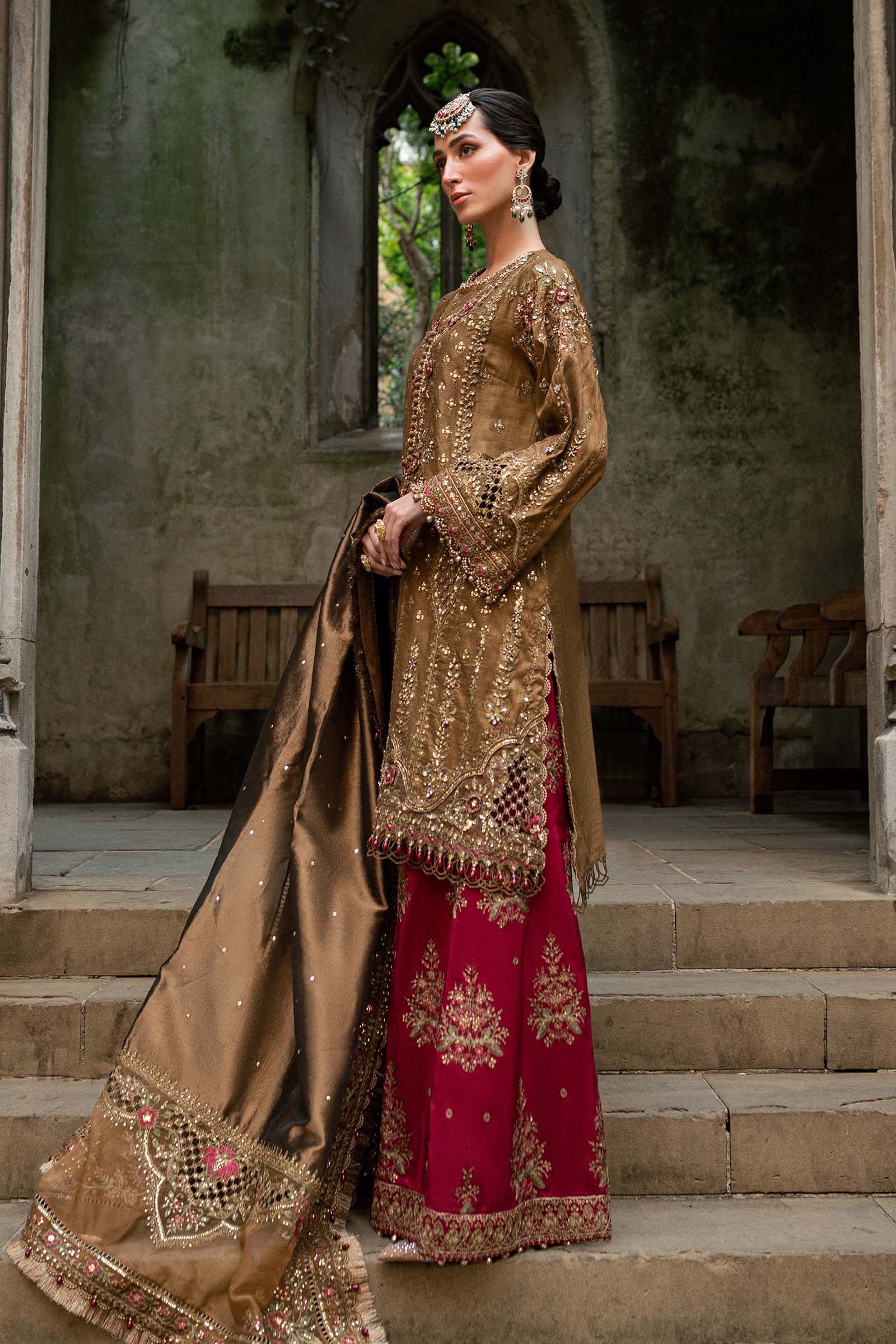 3 Piece Unstitched Embroidered Raw Silk Suit