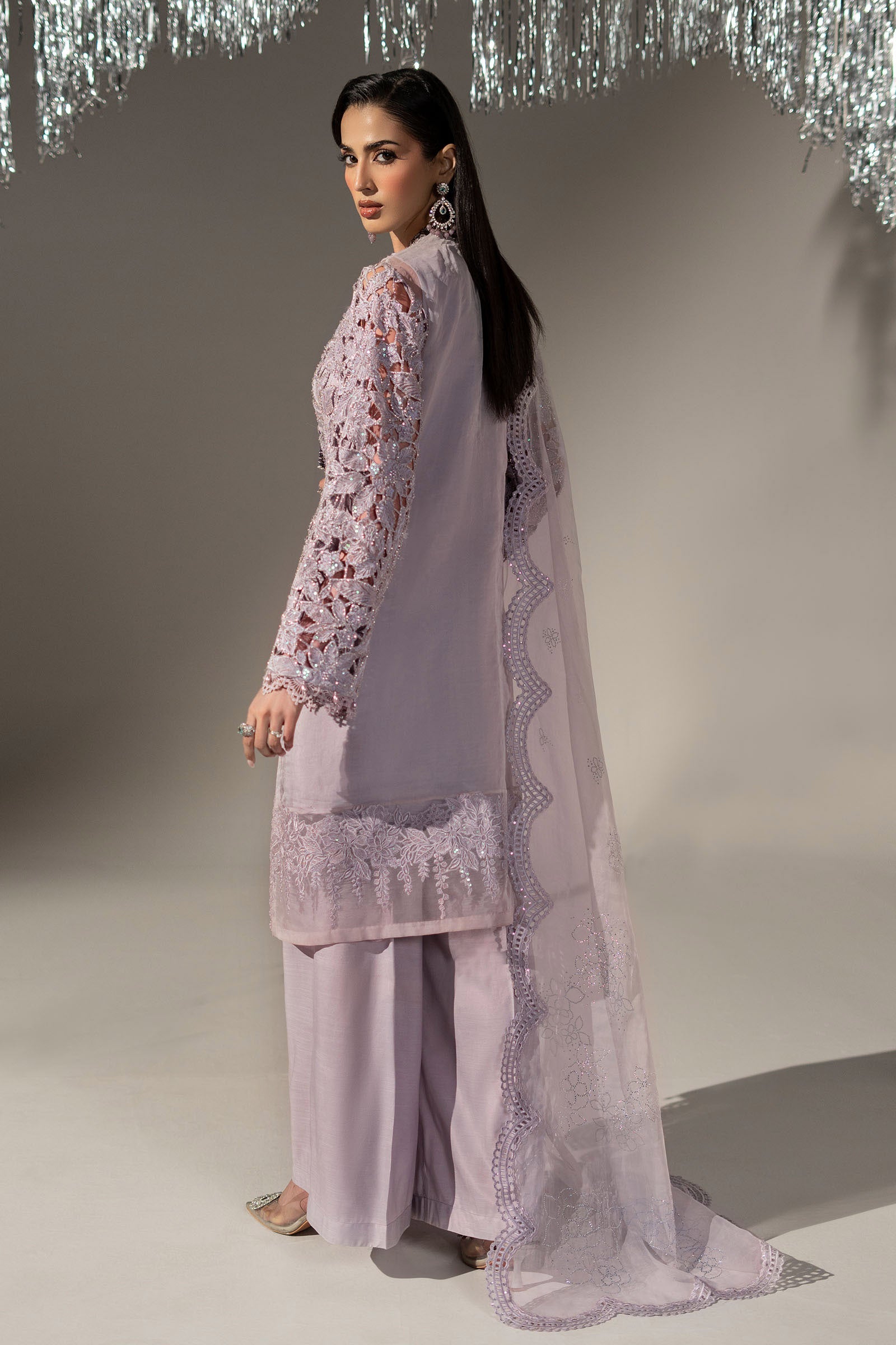 3 Piece Embroidered Organza Suit