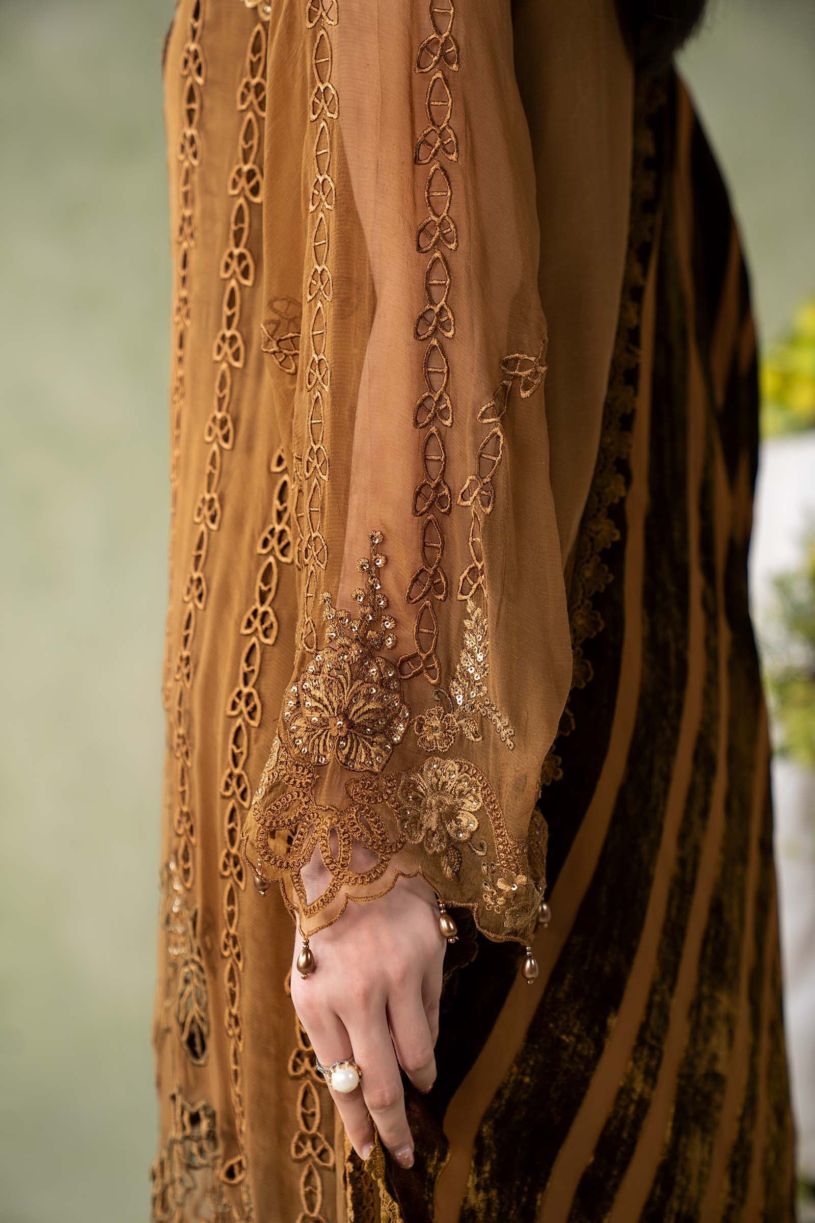 3 Piece Embroidered Chiffon Suit